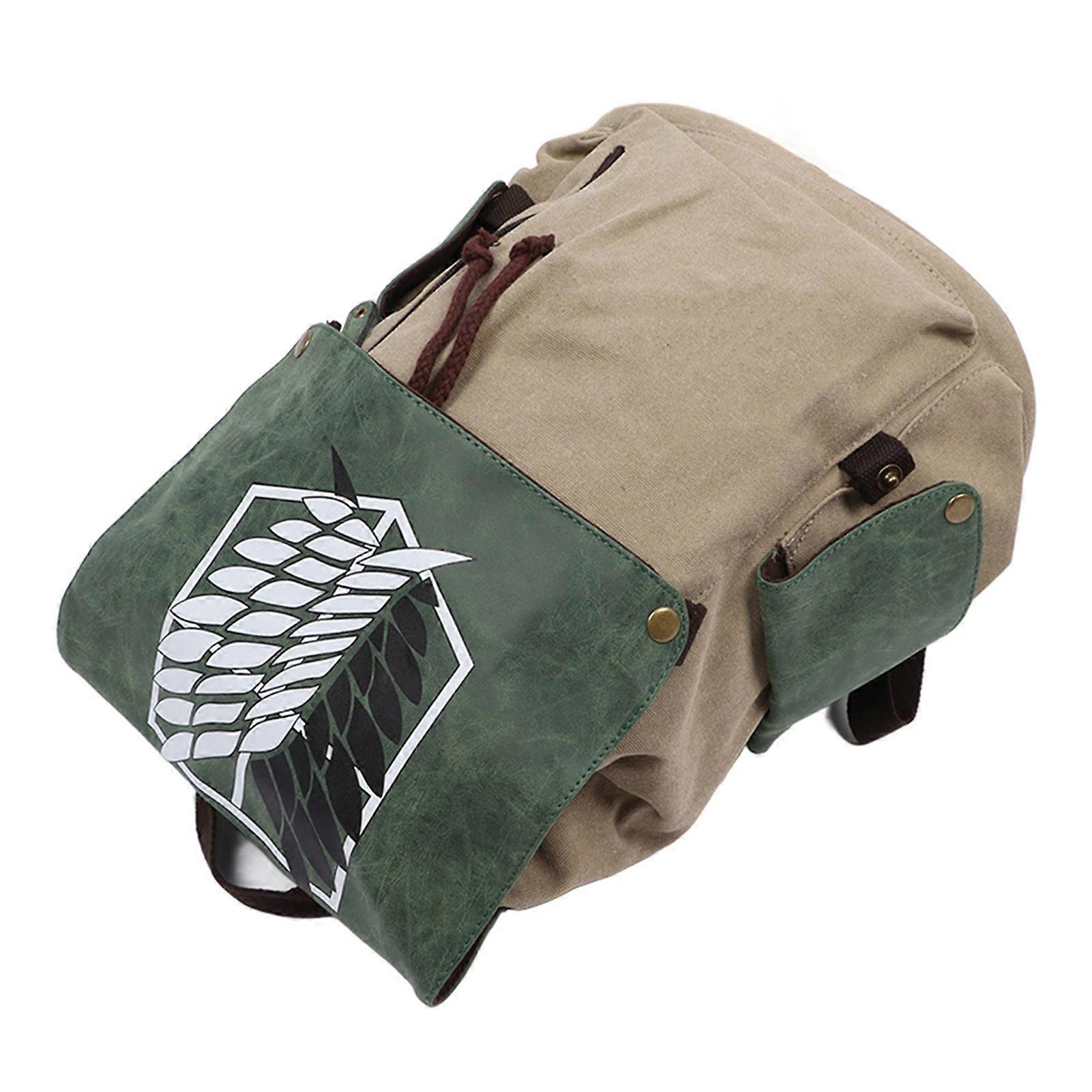 Canvas Backpack Large Capacity Cartoon Style School Travel Bag