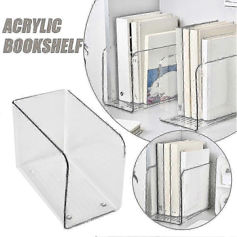 Transparent Bookends Book Document Display Stand Holder Organizer Bookend