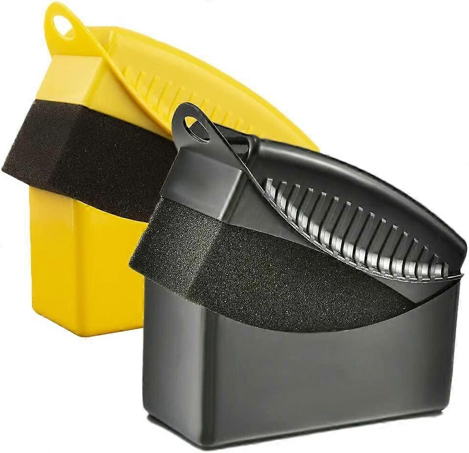 Tire Dressing Applicator - Gel Wax Sponge (Yellow/Black, 2pcs)