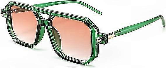 Retro Square Aviator Sunglasses Unisex Vintage 70s Flat Stylish Frame Pink