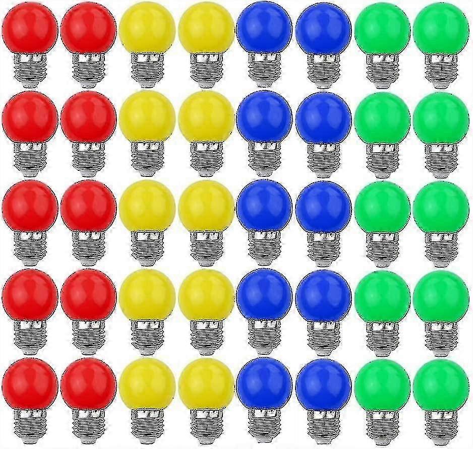 40X Colored Led Bulbs E27 Decorative And Design Light 240 Lumens Ac220v-240v Decoration Lamp Mixed Colors Red Yellow Blue Green