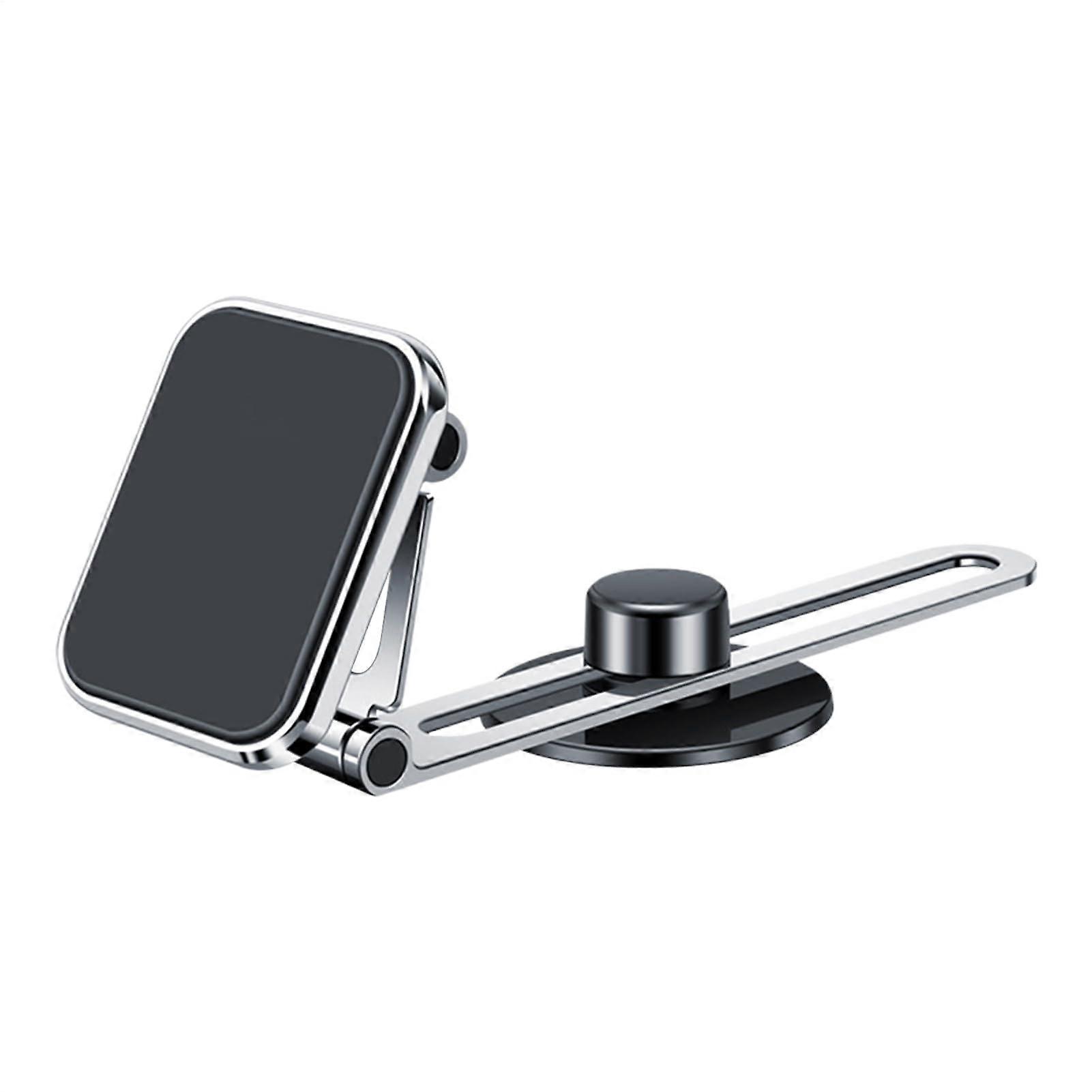 Magnetic Car Phone Holder Universal Car Phone Mount For iPhone And Android Adjustable 360 Degree Rotating Silver