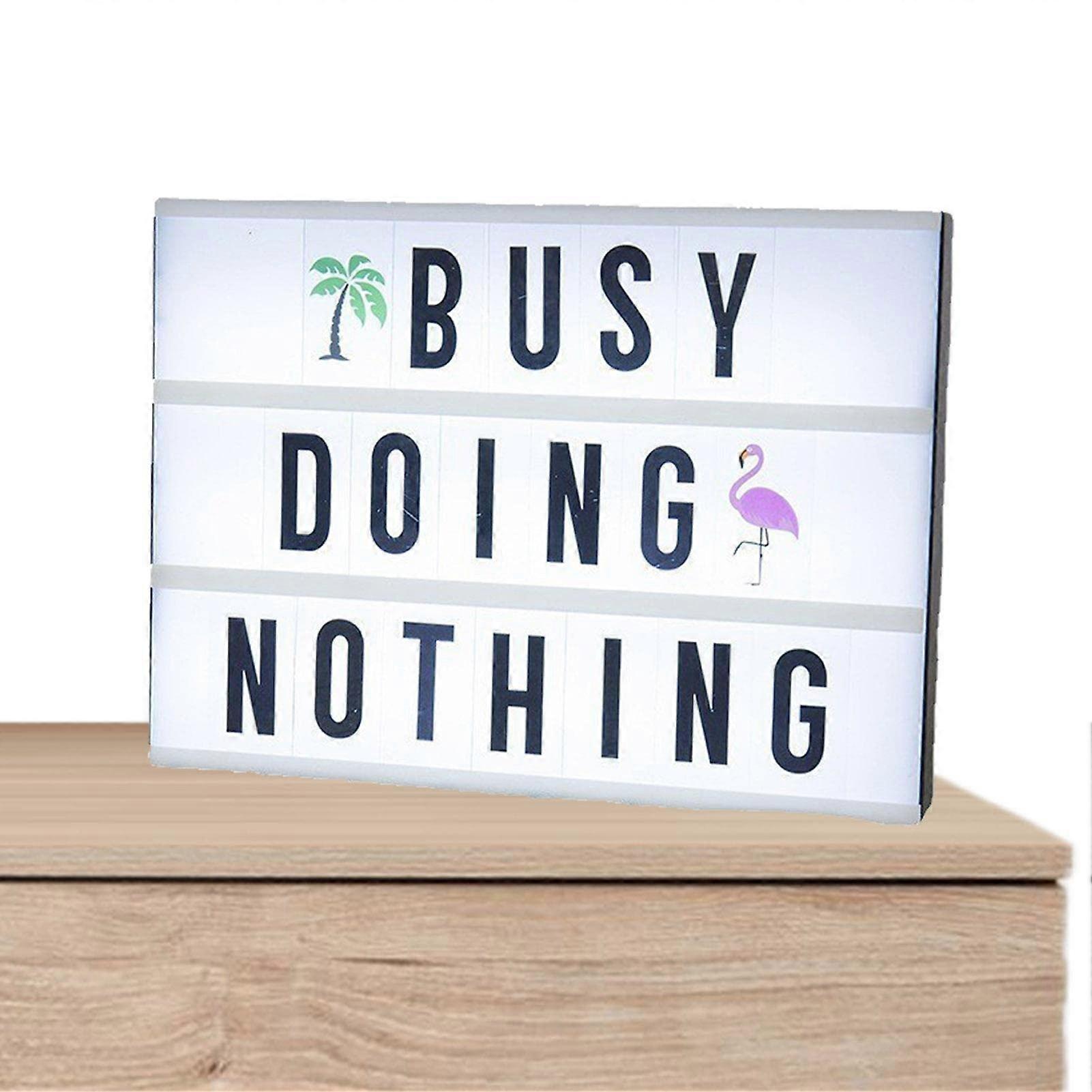 Light Box Sign, LED Lightbox with 96 Letters and Emoticons Lighted Up A4 Message Board for Christmas, Birthday, Wedding, Home Decor White Frame