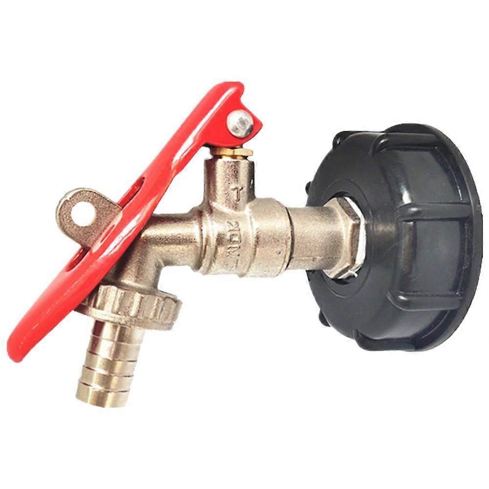 IBC Tank Adapter - Lockable S60X6 IBC Tote Tank Drain Adapter to Brass Garden Tap with 1/2 Inch Hose for Watering Systems