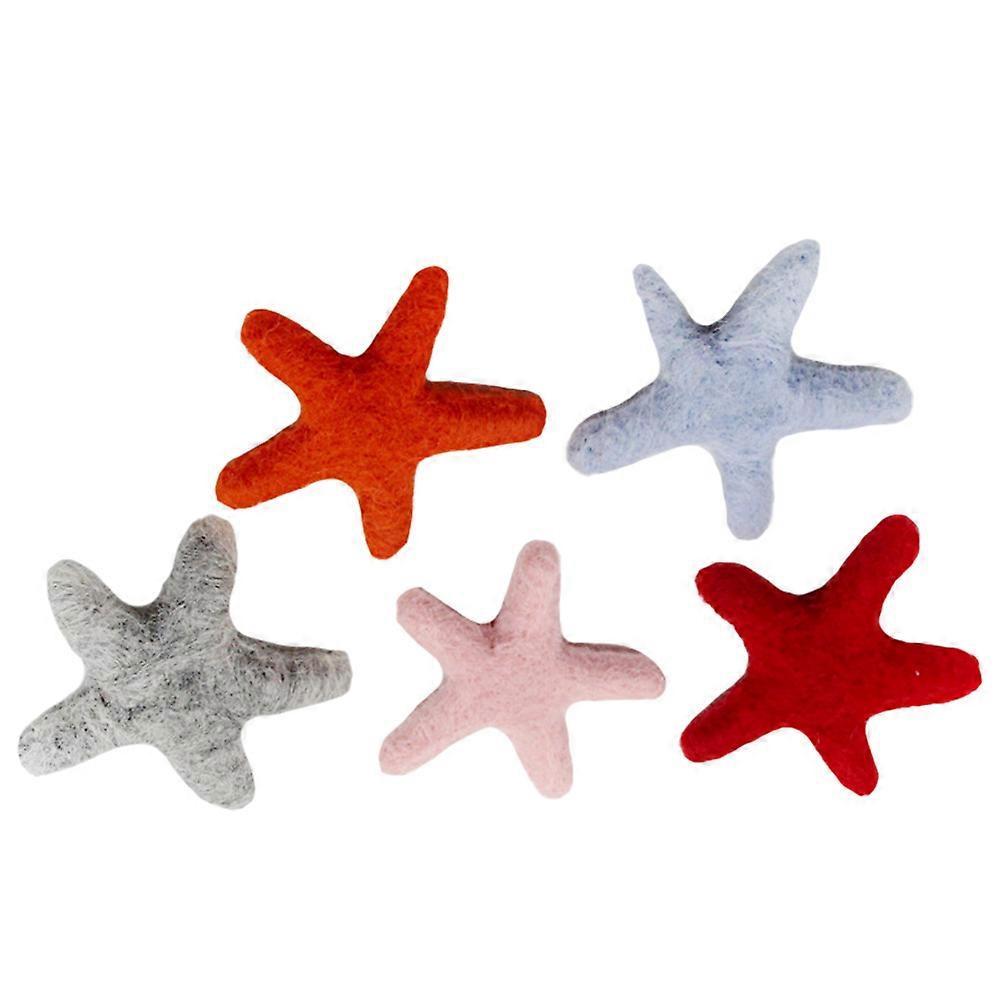 Cloth Stars Five- Pendant Hanging Pendants Assorted Color Wool Felt Decorative 5Pcs
