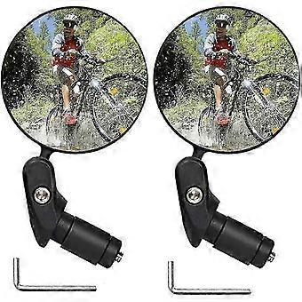 Pair bike rearview mirrors 360 adjustable bicycle mirrors for 18-22cm handlebar wide angle convex mi p
