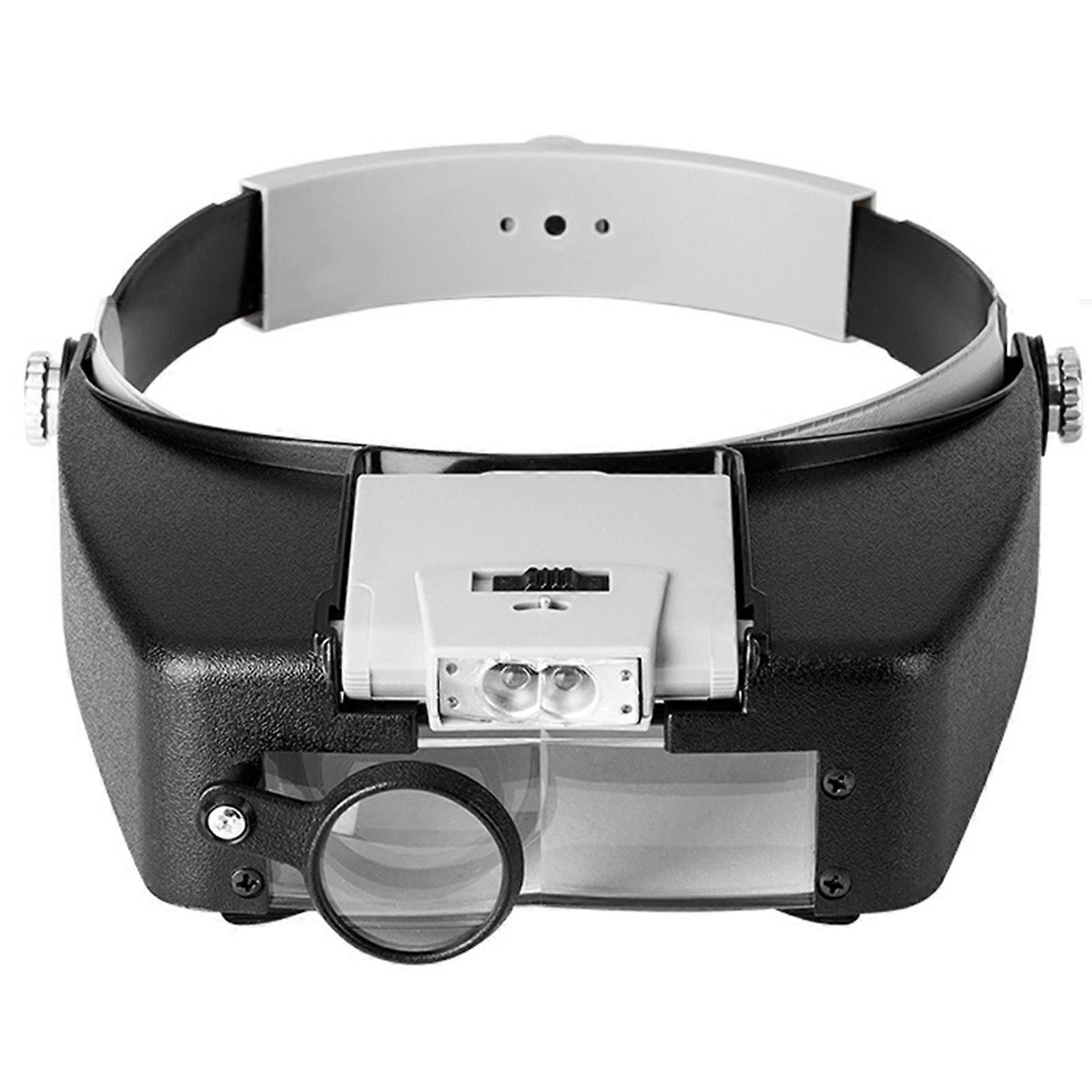 Auto retractable Head LED Headband Magnifier Illuminated Visor Glasses Loupe