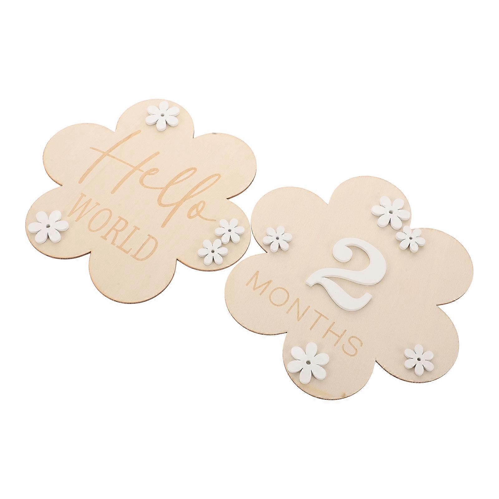 Elegant 2 Pack Monthly Milestone Signs for Newborn Photos – Floral Announcement Props for Nursery Decor & Growth Tracking with Name, Date, Height,