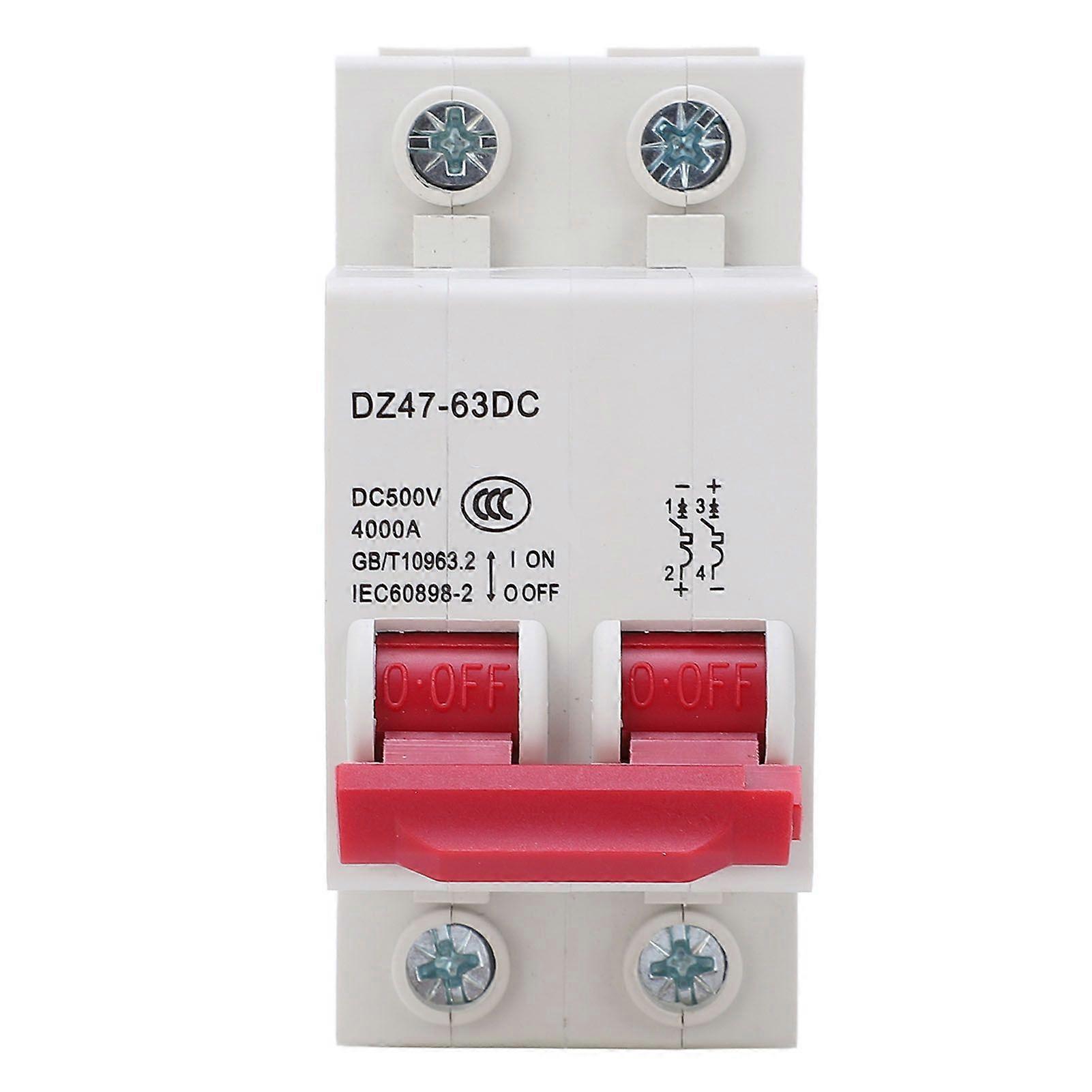 DC 500V Photovoltaic Circuit Breaker 2P Air Switch for Overload Short Circuit Protection 32A