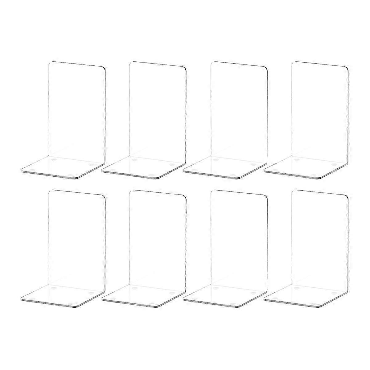 L-Shaped Transparent Acrylic Bookends Stand Book Holder