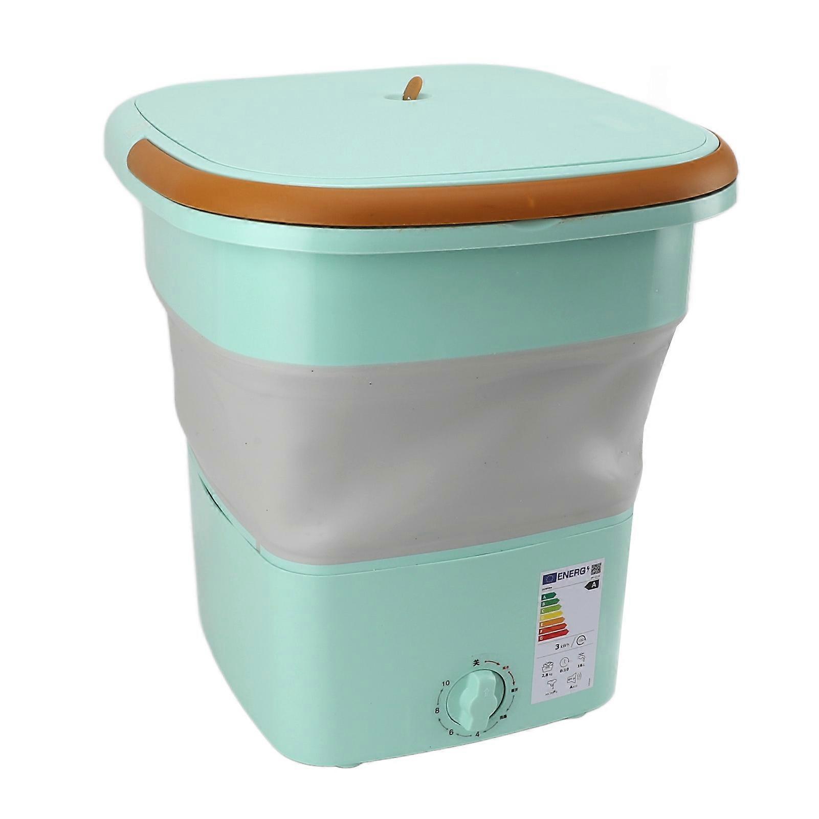 11.5L Folding Portable Mini Washing Machine Green EU Plug 220V