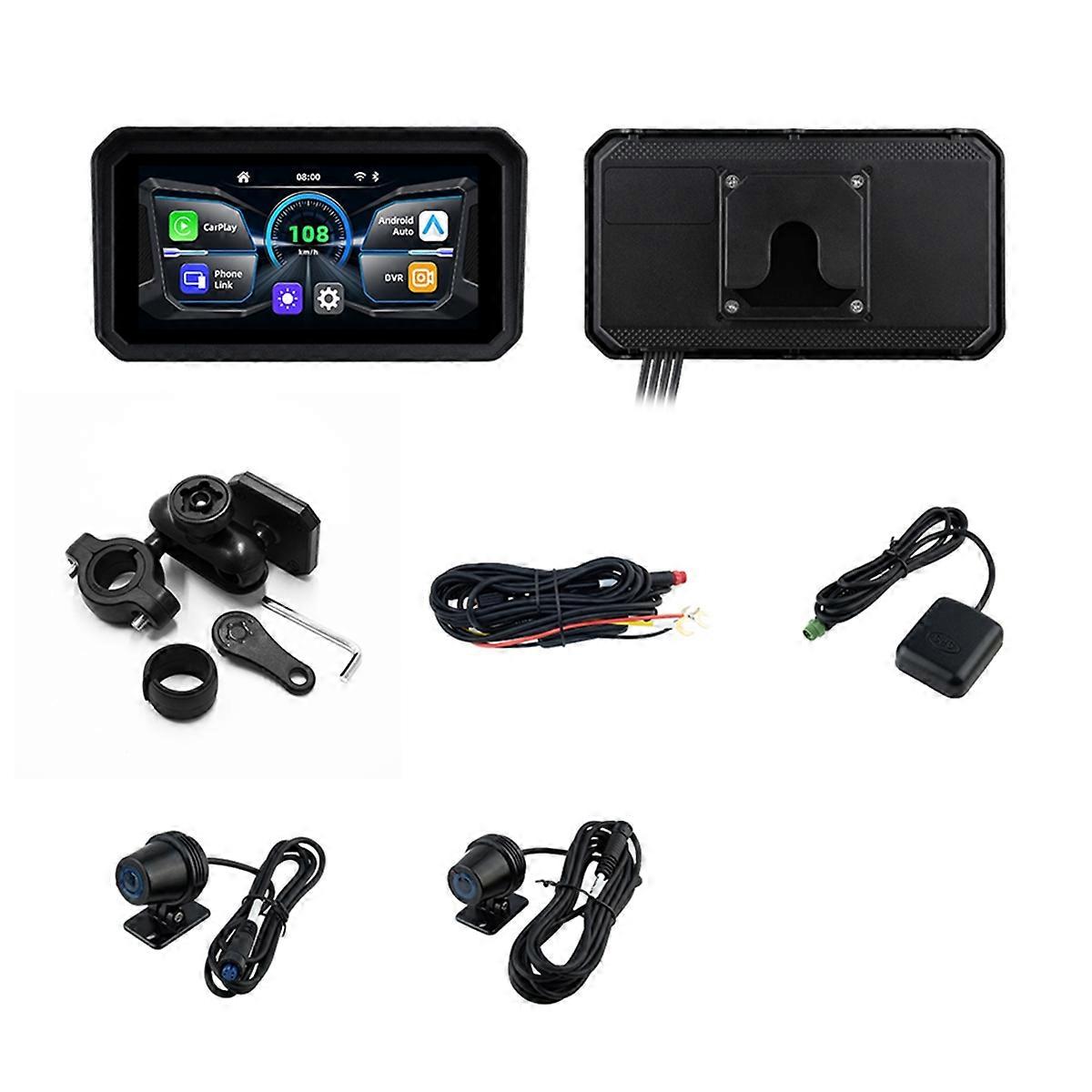 6.25 Inch Portable Digital Motorcycle Dashboard Navigation Display Screen Monitor Wireless CarPlay Moto Android Auto