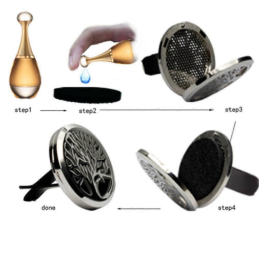 Stylish Stainless Steel Car Perfume Clip for Fresh Scent Mini Aromatherapy Air Freshener Assorted Color