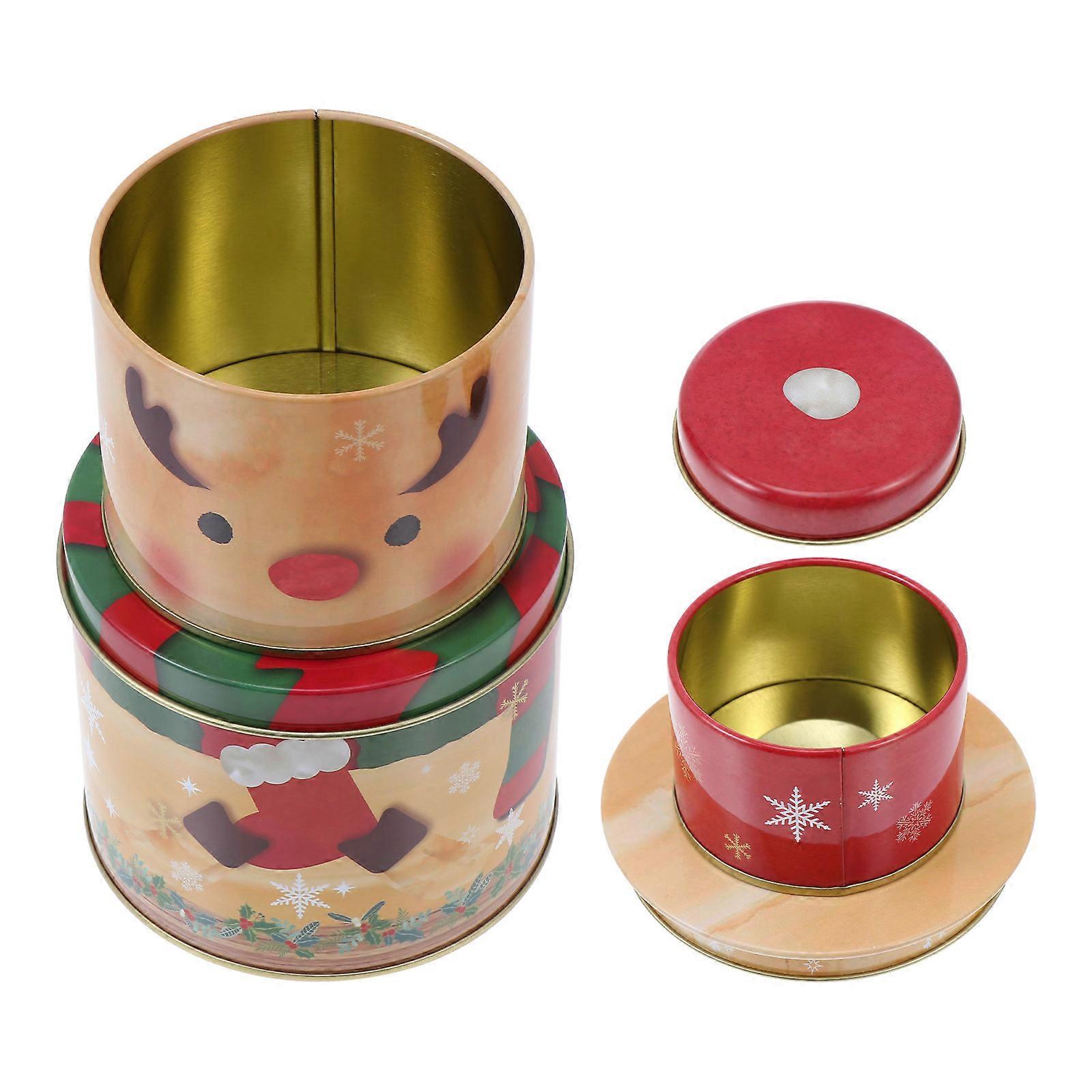 Creative Tinplate Candy Gift Box 1 Set Rectangular for Festive Atmosphere Christmas Party