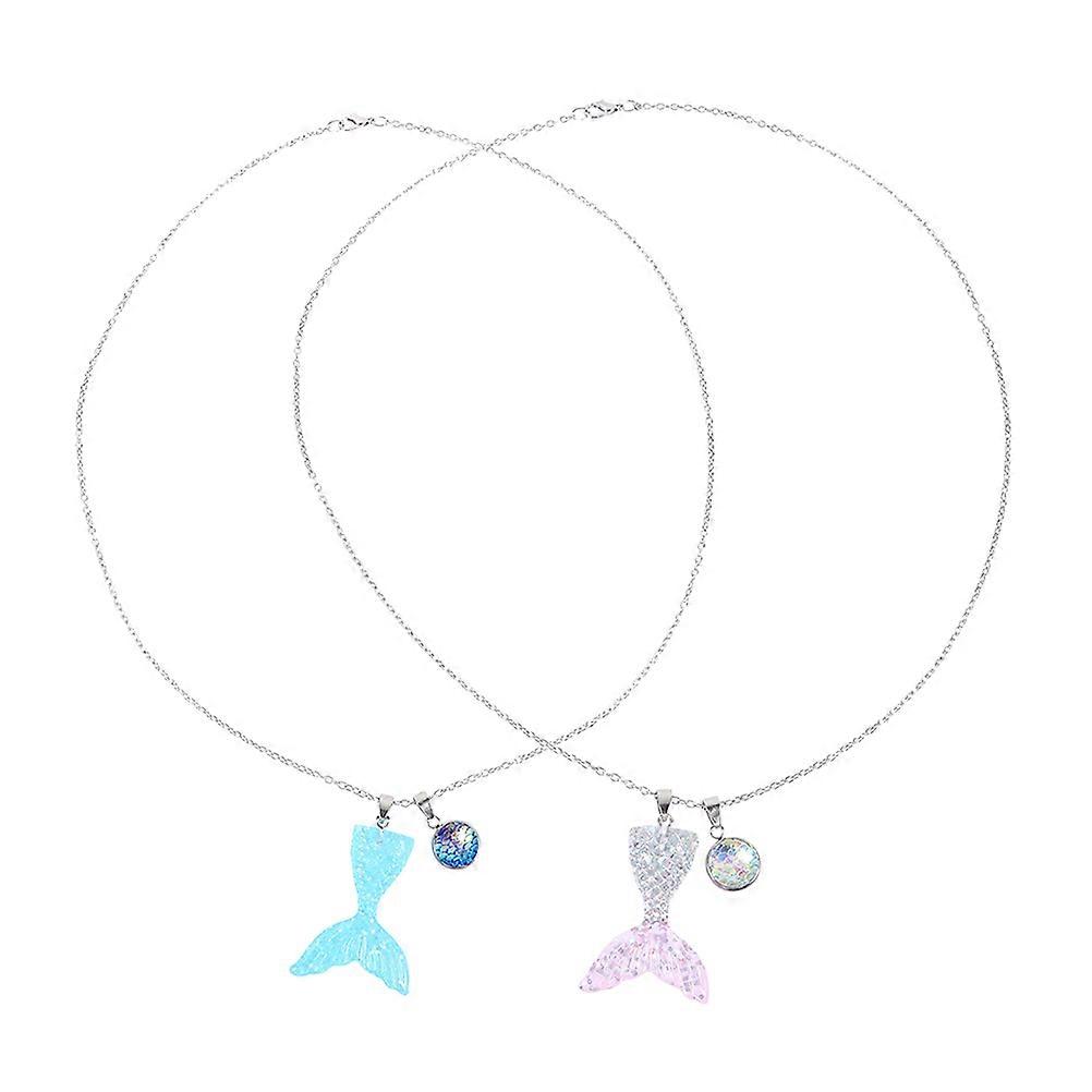 Mermaid Necklace for Girls with Vibrant Gradient Design and Comfortable Resin Material Assorted Color