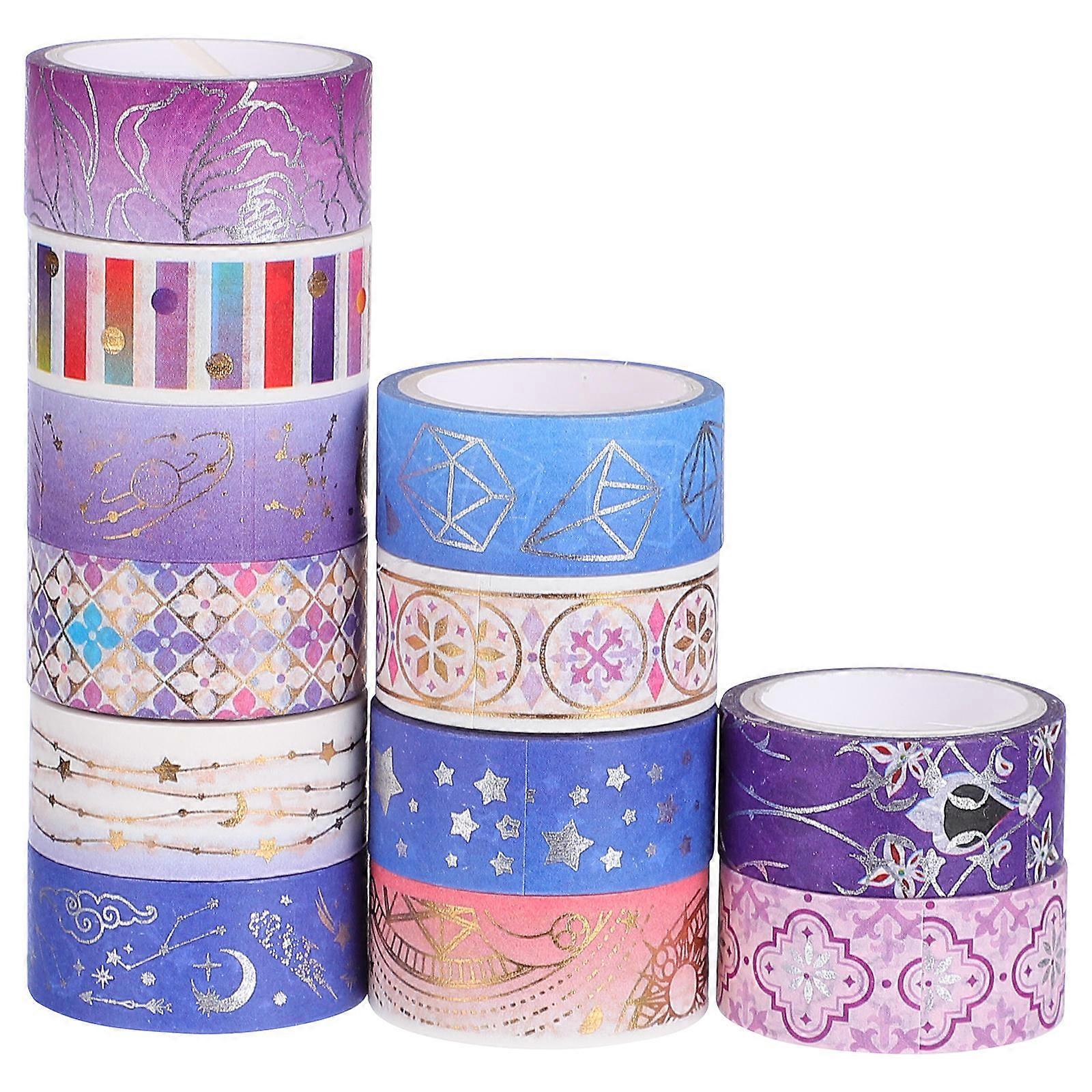 Decorative Adhesive Paper Tape 12 Rolls Washi Tape for Scrapbooking Handicraft Decoration DIY Craft