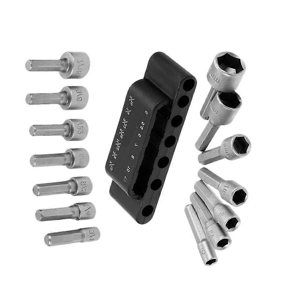 14Pcs Metric Socket Wrench Set For Auto Parts And Woodworking Tasks In Silver With Enhanced Tight And Flexible Usage