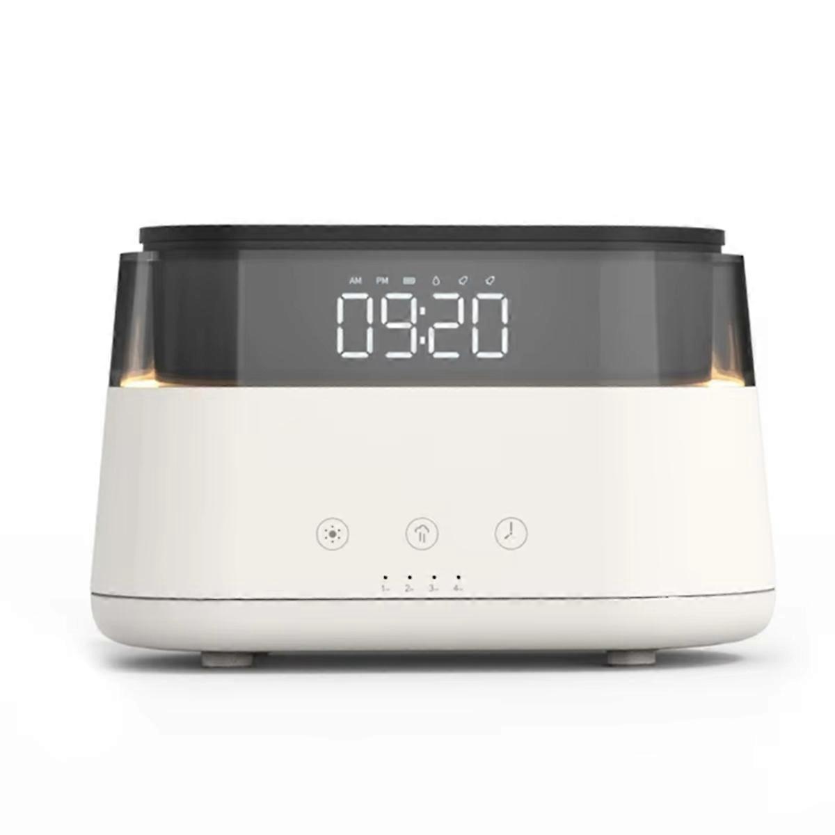 Simulated Flame Aroma Diffuser Ambient Light Diffuser Humidifier Home Desktop Clock Flame Humidifier and Aroma Diffuser
