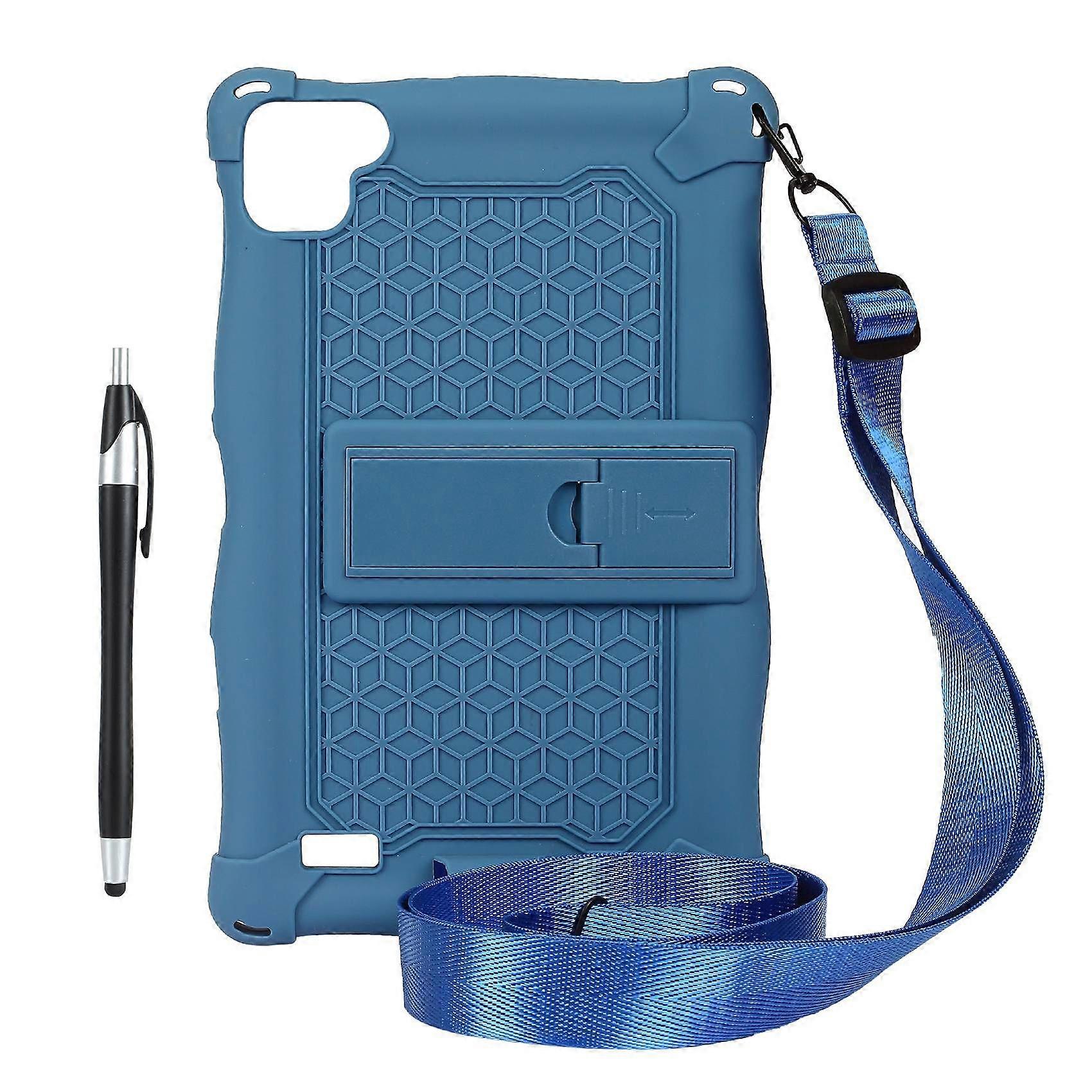 Case for Galaxy Tab A7 Lite 2021 8.7 Inch T220 T225 Silicone Case Stand with Pen and Strap (D)