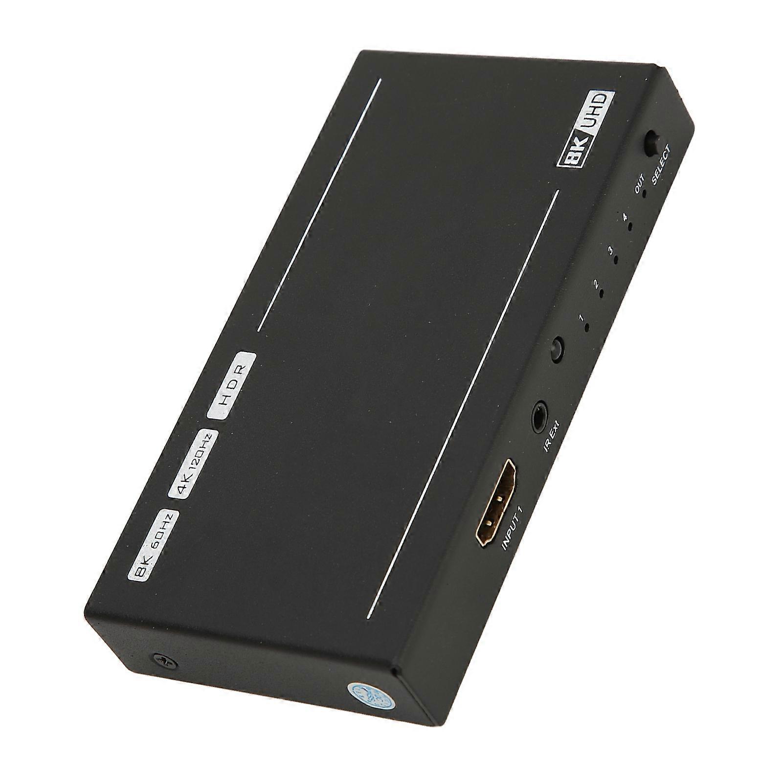 8K 60Hz HDMI 2.1 Switch 4 In 1 Out with Remote Control 120x60x18.6mm