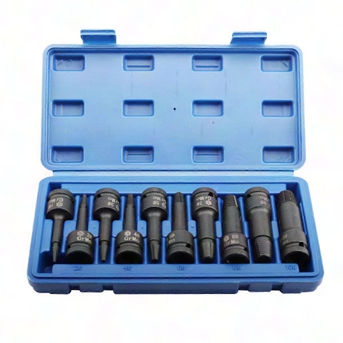 10PCS Wrench Break Wire Extractor Screw Stud Remover Drill Bit Set
