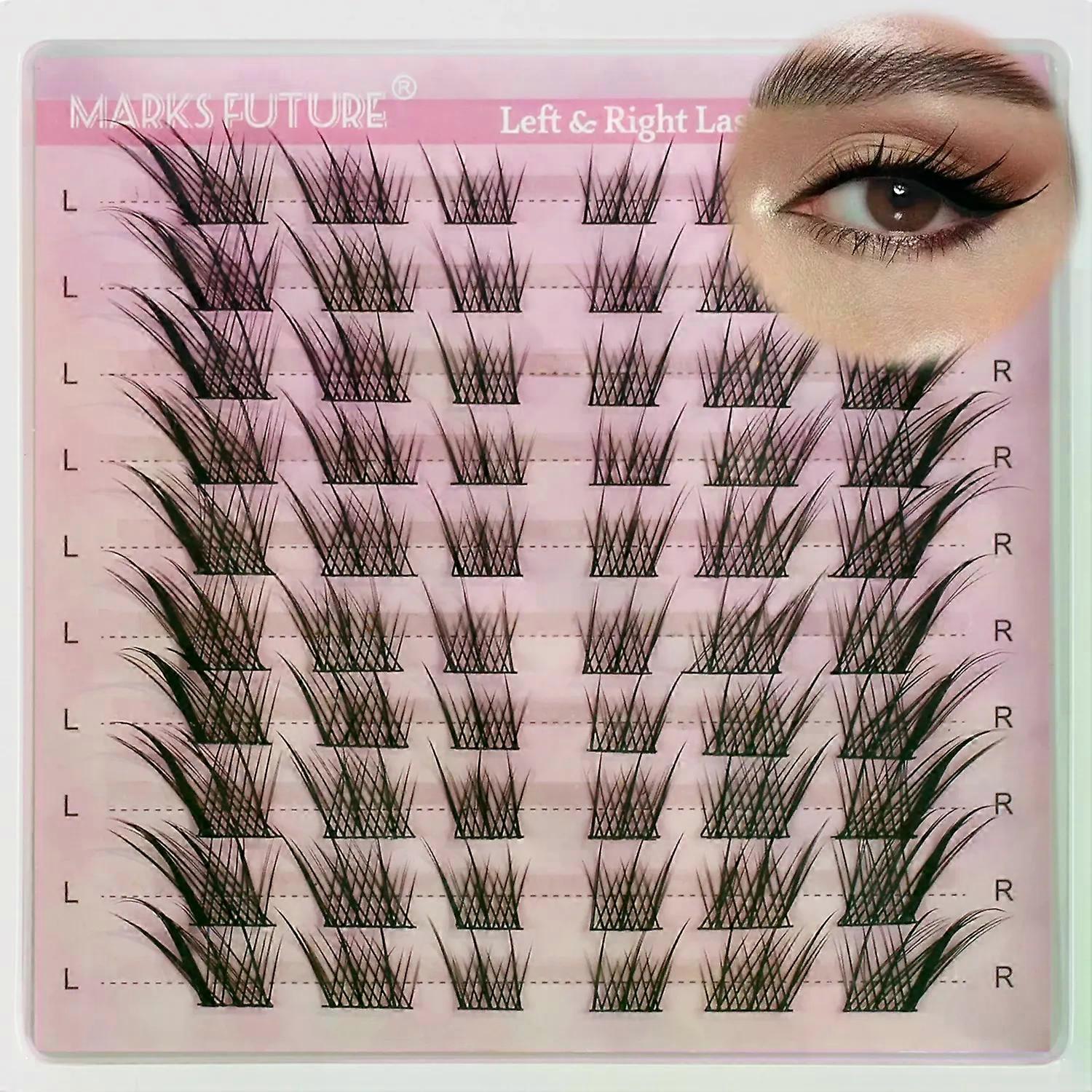 Natural eyelash cluster DIY eyelash extension eyelash extension slim 3D cat eye eyelash cluster left and right C curly single