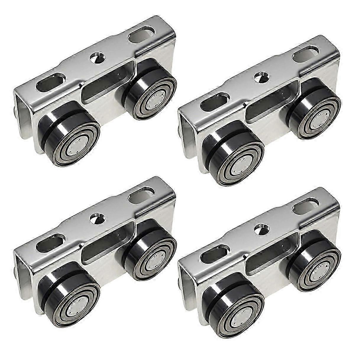 4 Wheel Trolley Assembly Rollers with Load & Stable Function for Electric Hoist - 1-5/8in Universal Fit