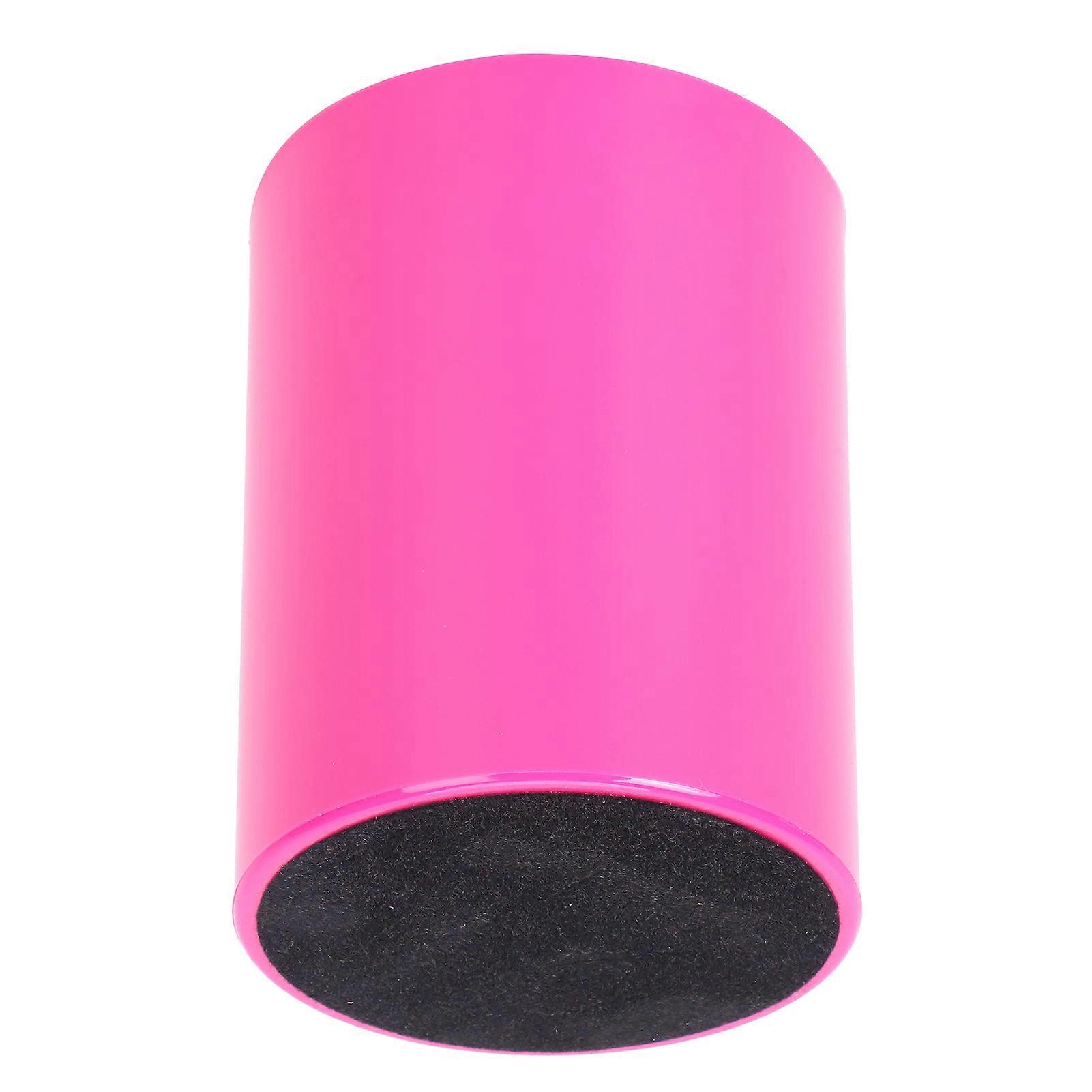Round Pen Holder with Sponge Bottom 10.2x7.7x7.7cm Red Plastic Socket
