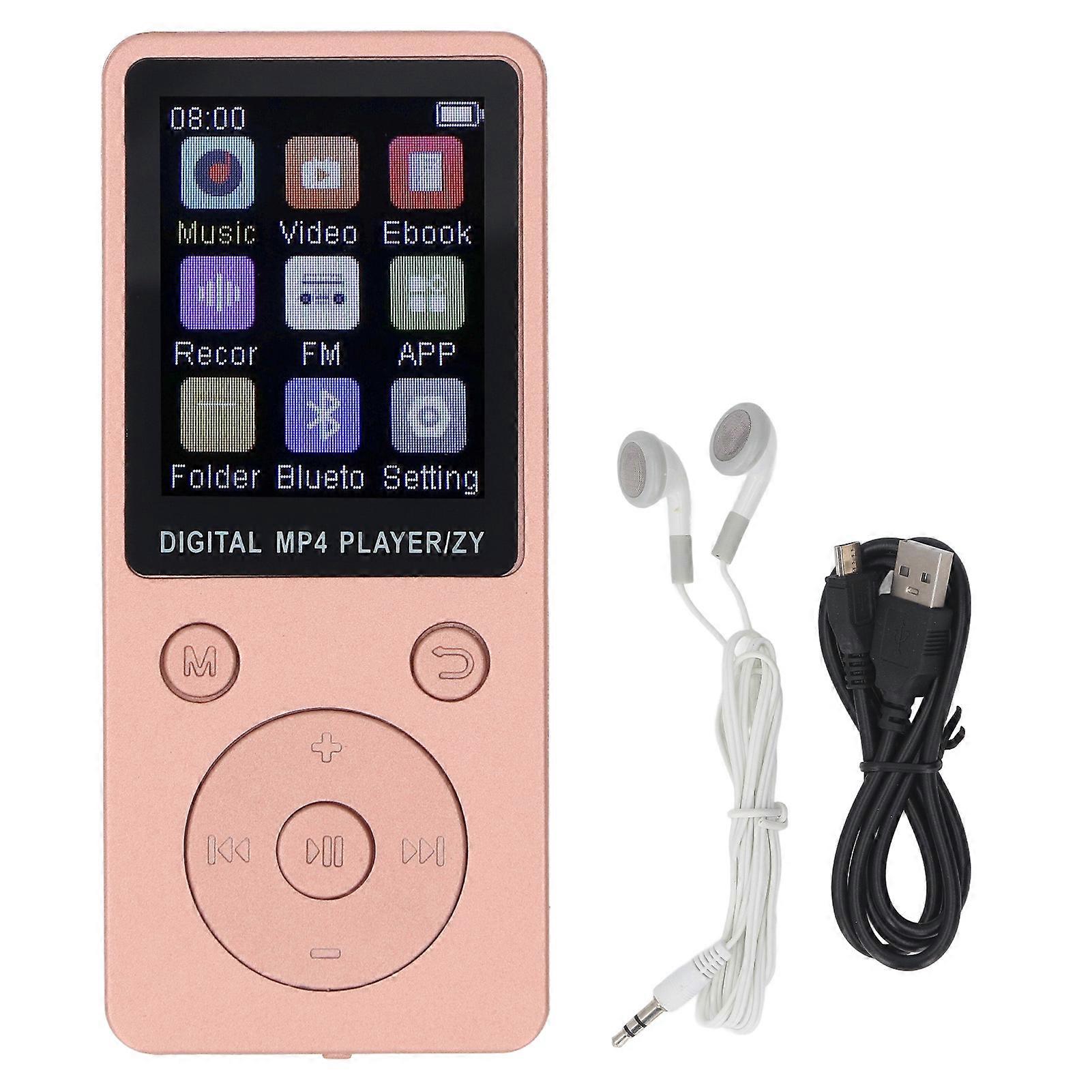 Ultra Slim MP3 Player, 1.8 Inch Color Screen, 32GB Memory Card Support up to 128GB, HiFi Sound, Portable Music Player for Study, Luxury Gold Color