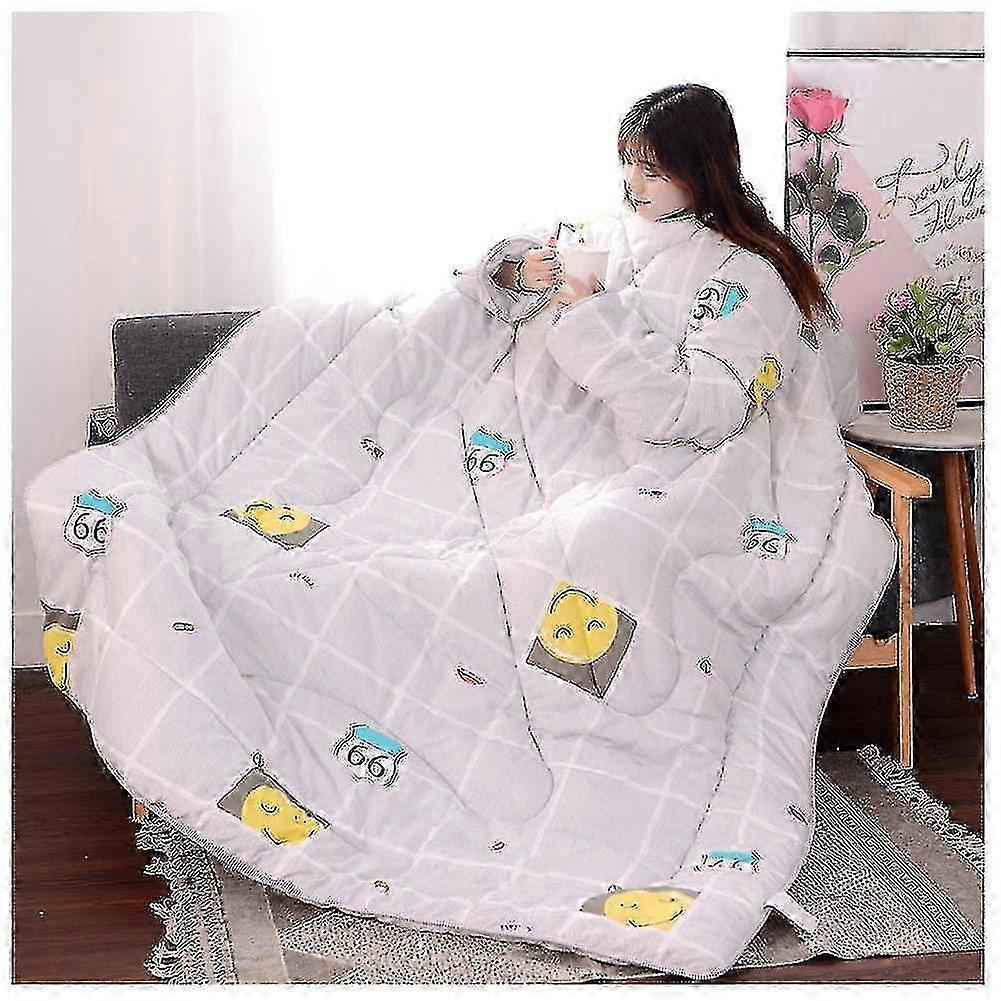 2025 Multifunction Lazy Quilt With Sleeves Winter Warm Thickened Washed Quilt Blanket