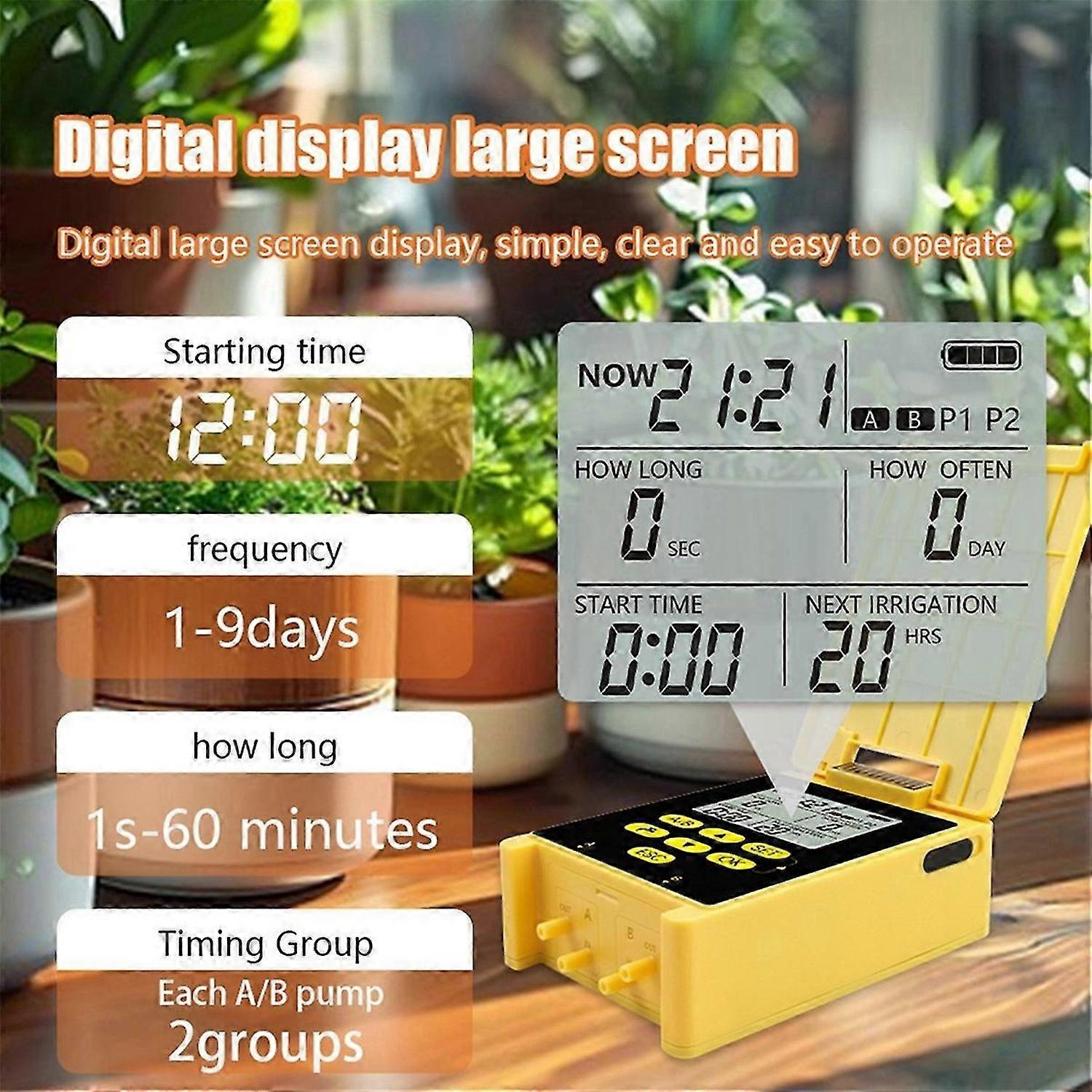 Irrigation Timer LCD Automatic Irrigation System Outdoor Garden Watering Tool Adjustable Program