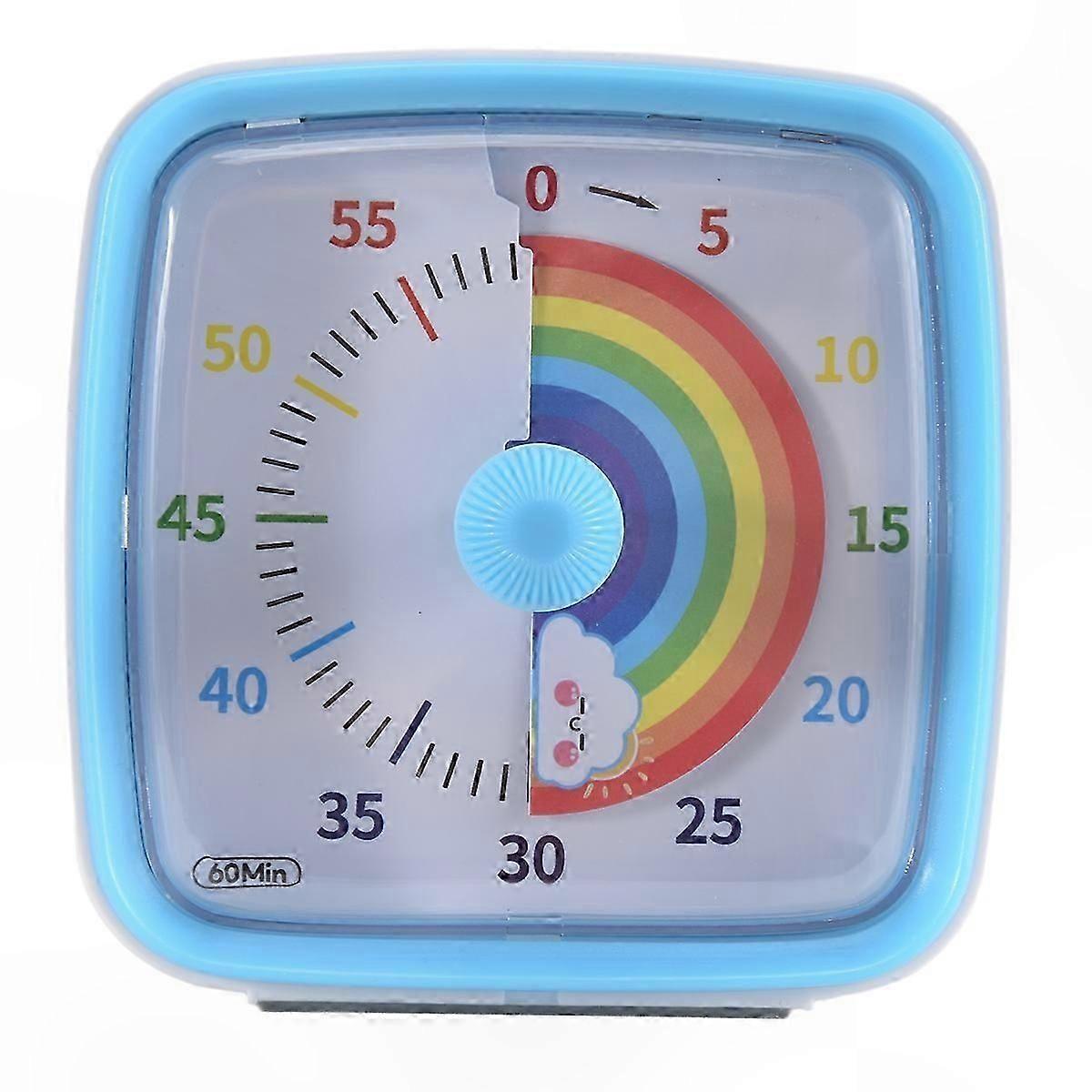60-Minute Kids Countdown Timer with Rainbow Design, Visual Timer and Night Light Function for Study and Play