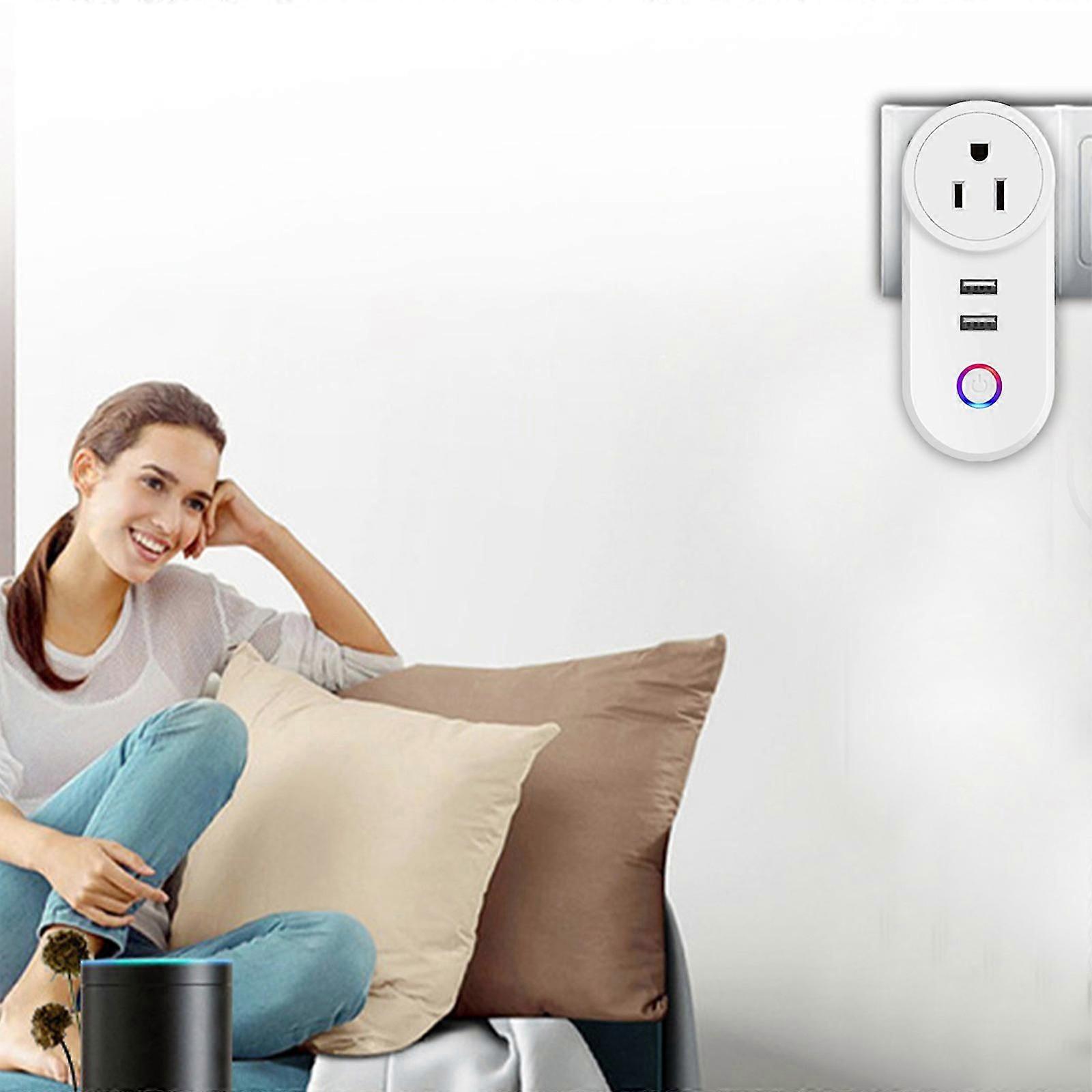 Smart WiFi Mini Plug Outlet  Timer & Remote, Alexa/Google Compatible