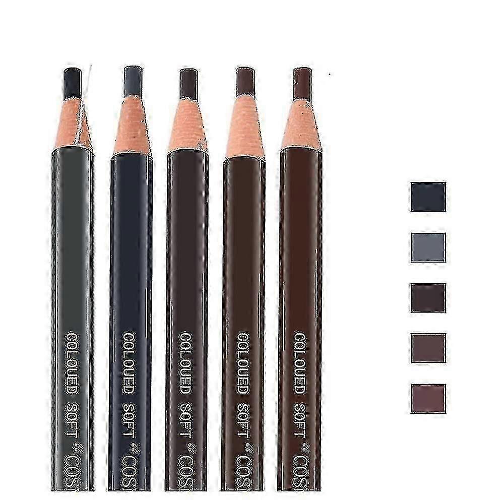 5pcs Microblading Pencil Waterproof Eyebrow Peel-off Pencil Pull Cord, 5 Colors