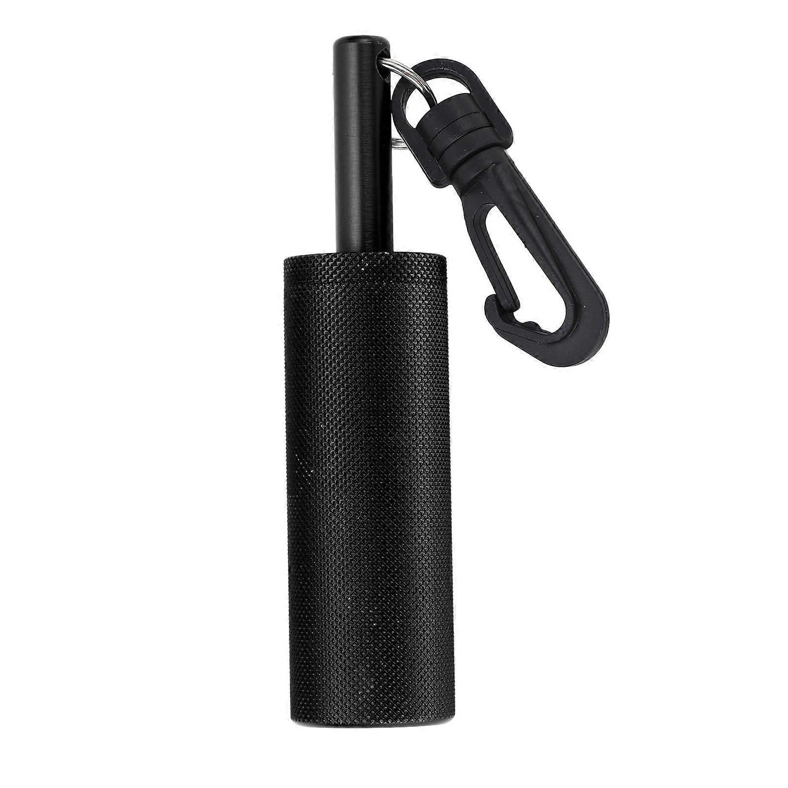 Underwater Shaker Aluminum Alloy Slip Resistant Texture Signal Bell Diving Stick with 360 Swivel Hook for Scuba Diving Black