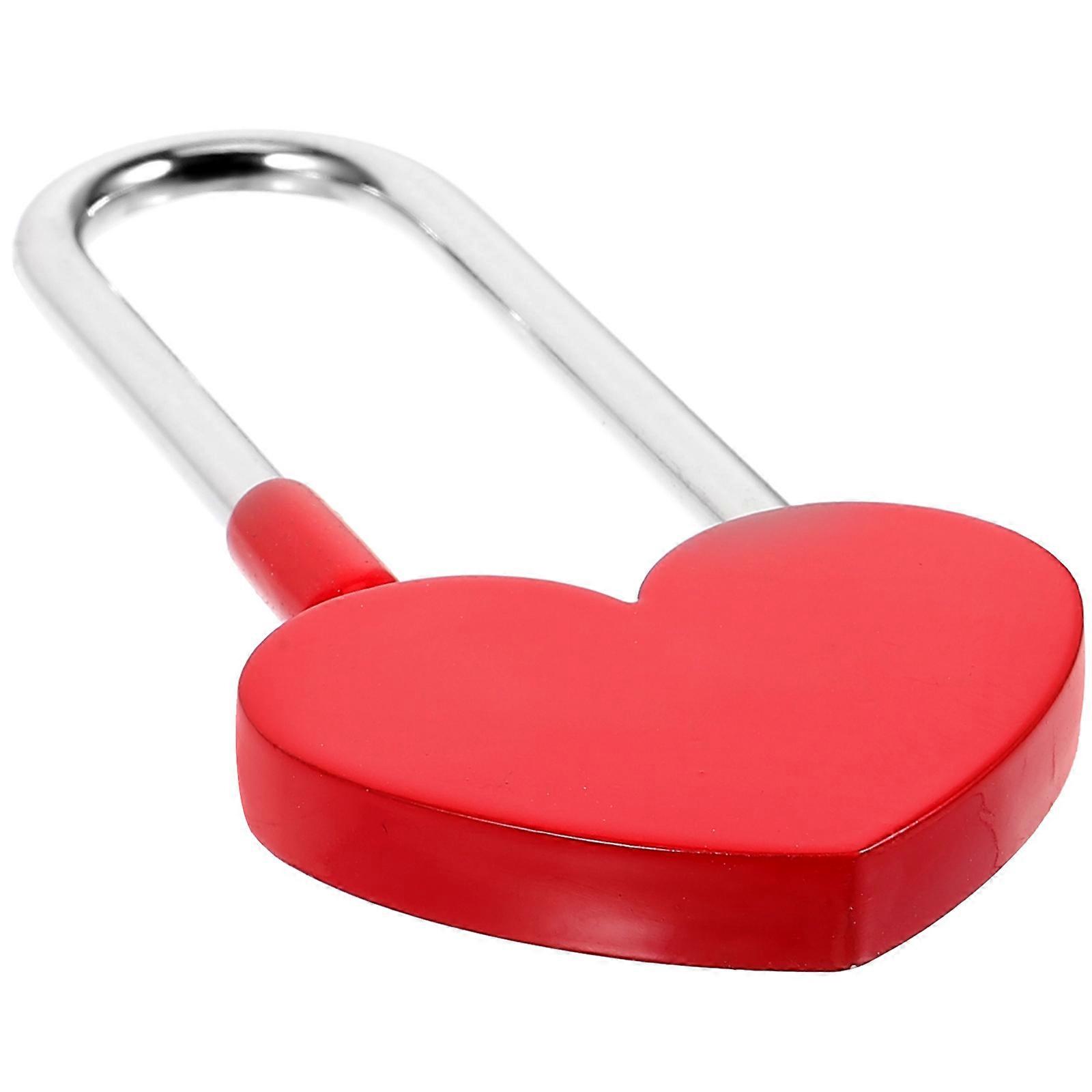 Metal Heart Shaped Padlock for Wedding Locking Use 3Pcs Red Mini Locks