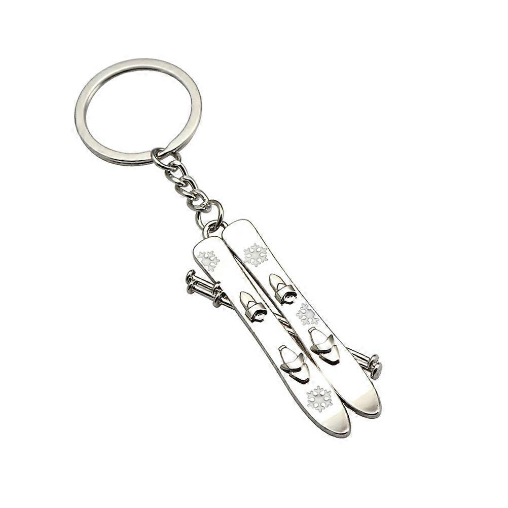 Snowboard Keychain Metal Pendant Business Gifts Silver Durable Luster 1Pack