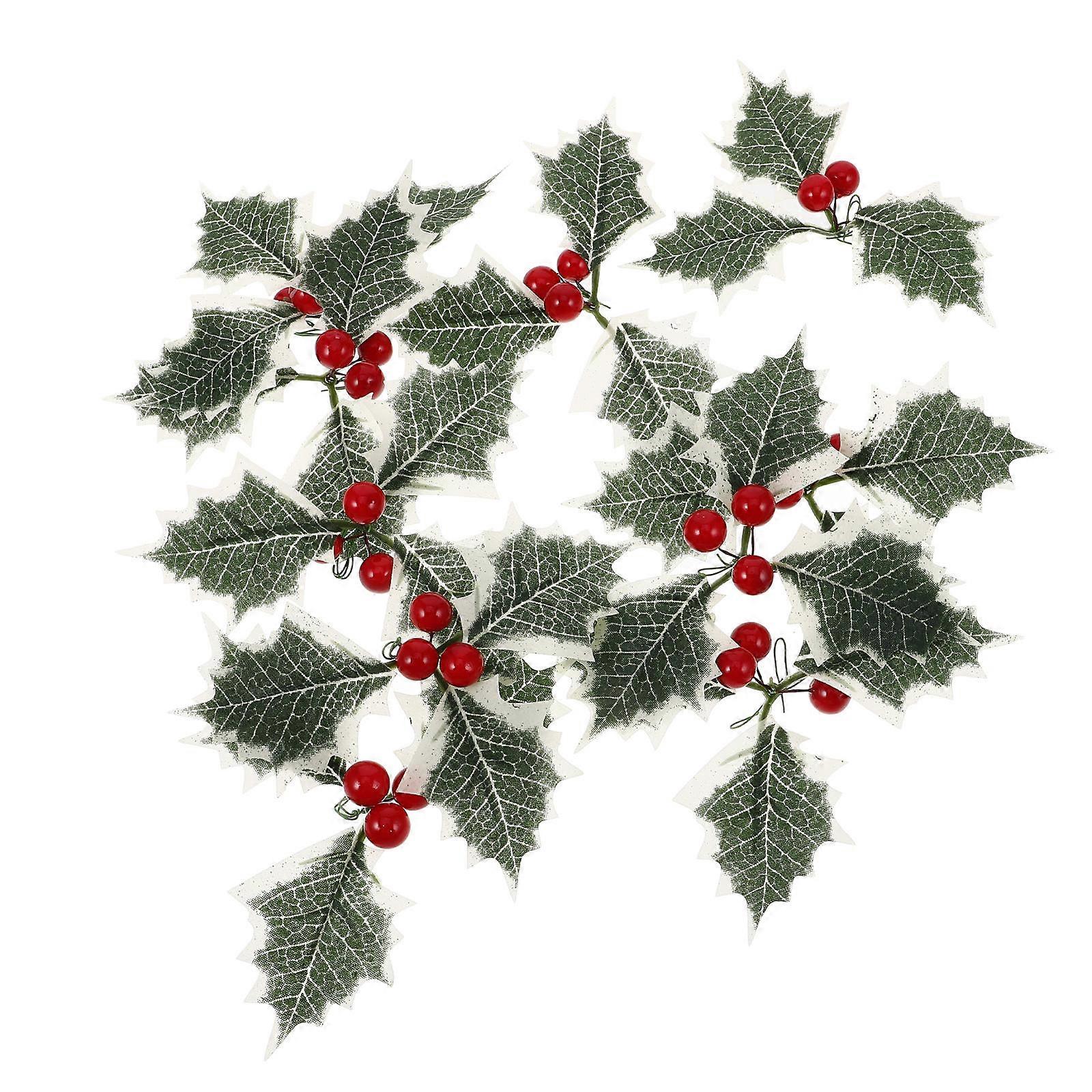 Green Artificial Christmas Berry Stem Pick for Holiday Decoration 50Pcs