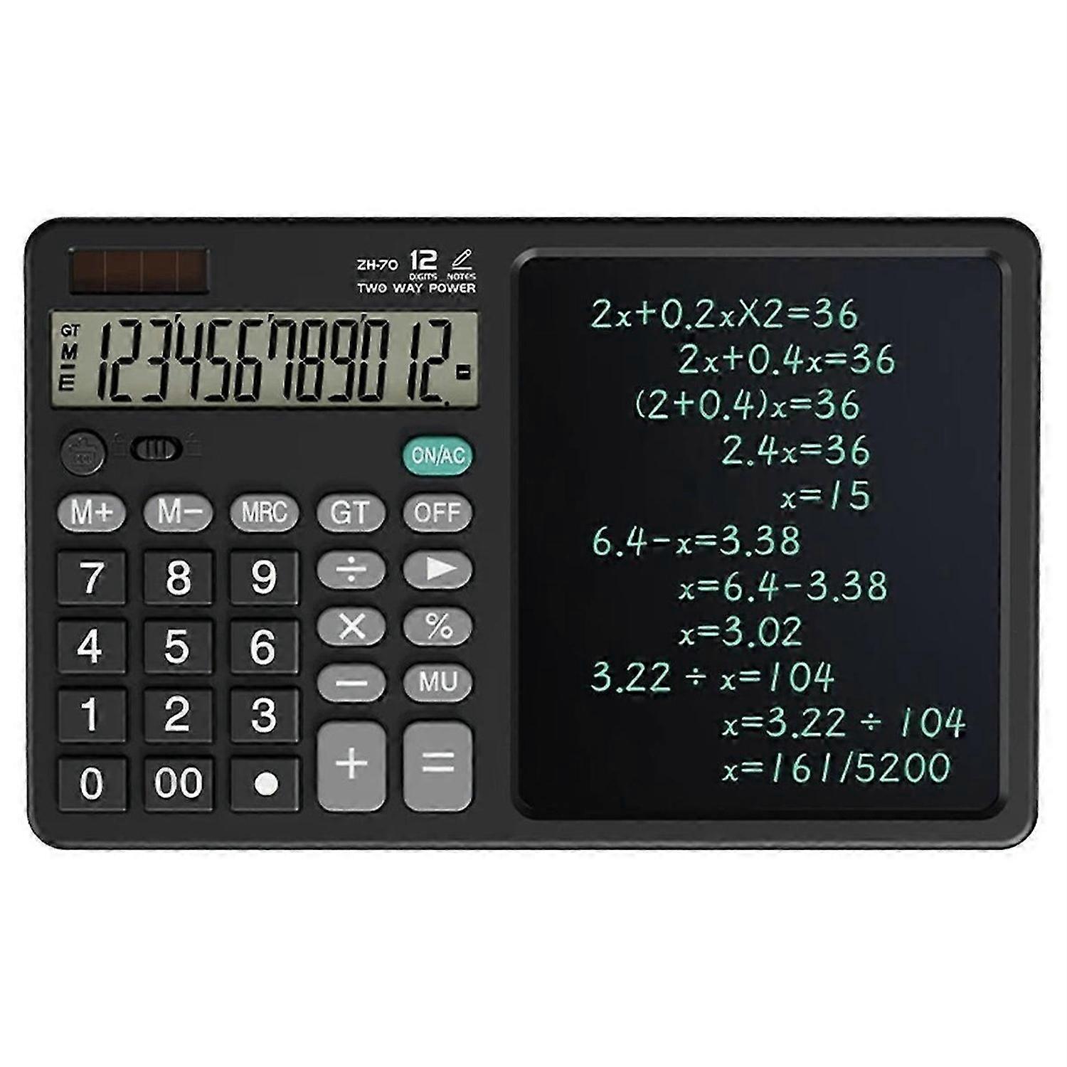 Calculator Writing Tablet with Stylus 12 Digits Desktop Scientific Calculators Doodle Drawing Memo E