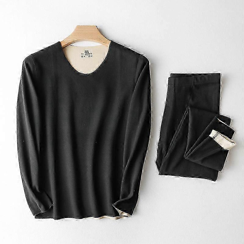 Mens Thermal Underwear Set Base Layer Fleece Lined Soft Top Bottom