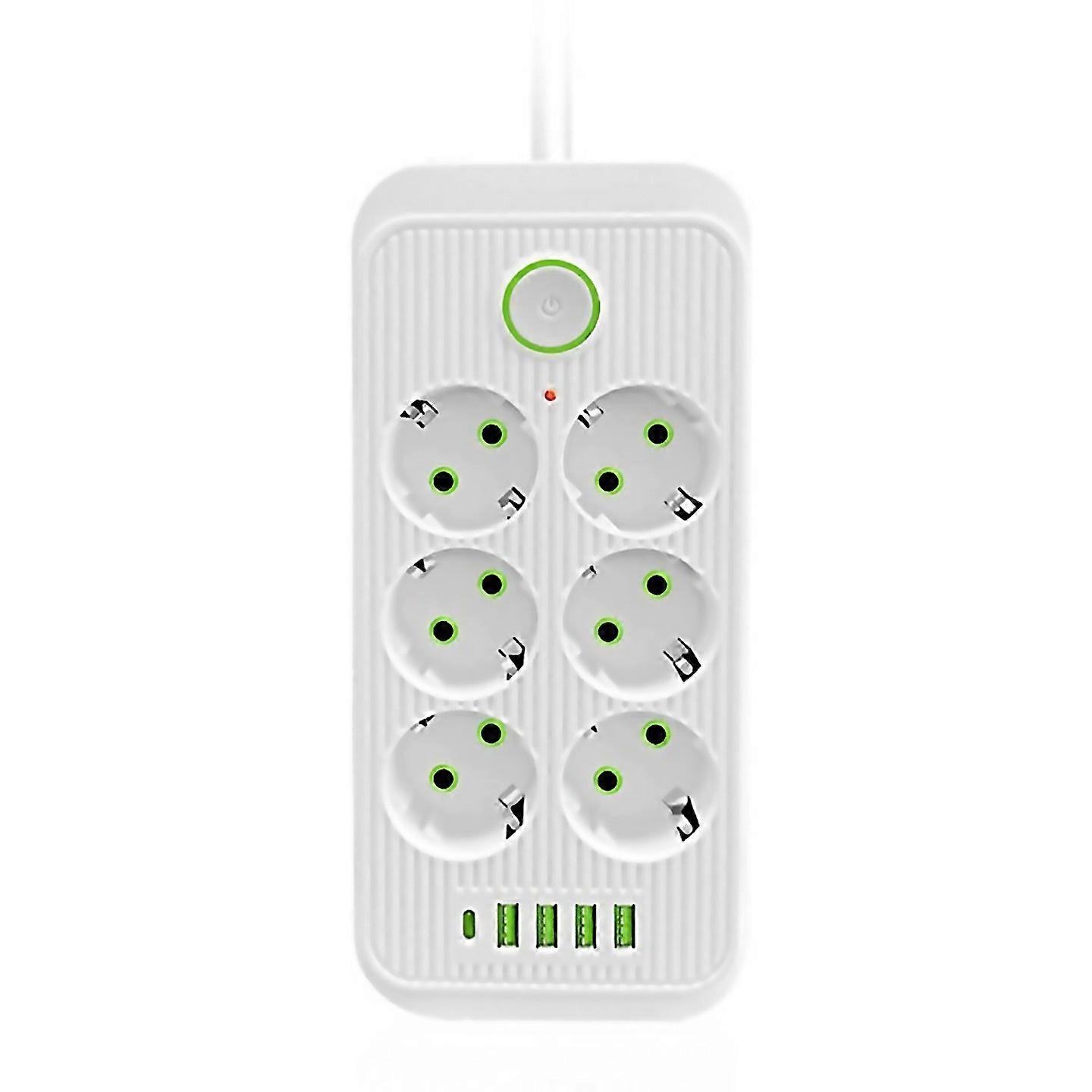 Pour multiprise multiprise 6ac prise électrique prise Eu blanc