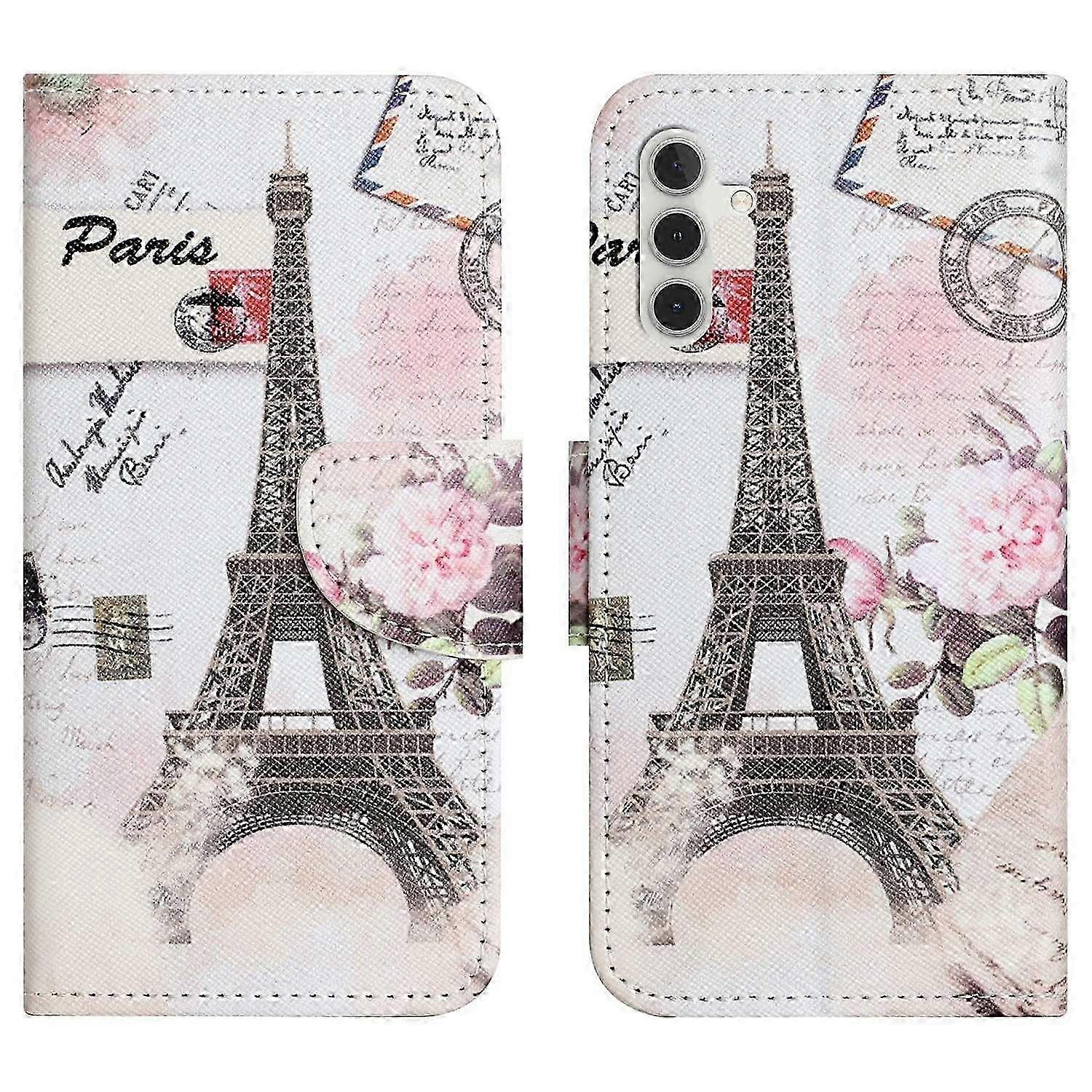 For Samsung Galaxy A17 5G A26 5G Leather Case Pattern Printing Cross Texture Phone Cover - Tower