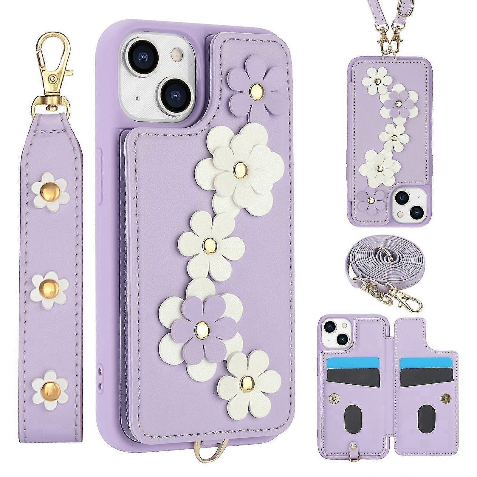 Crossbody Flower Pattern Leather Phone Case 2025
