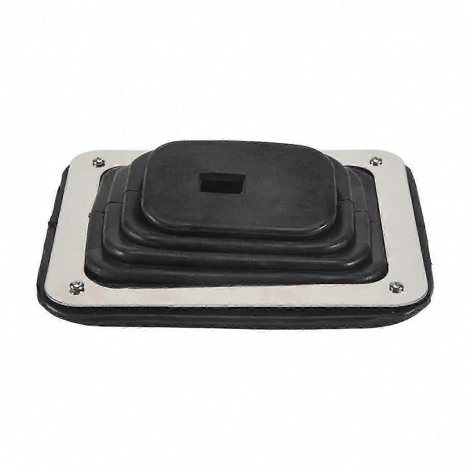 Car Shift Dust Cover Rubber Shifter Boot with Chrome Plate 5 5/8 x 6 3/4 for GM350 Manual Automatic Transmission