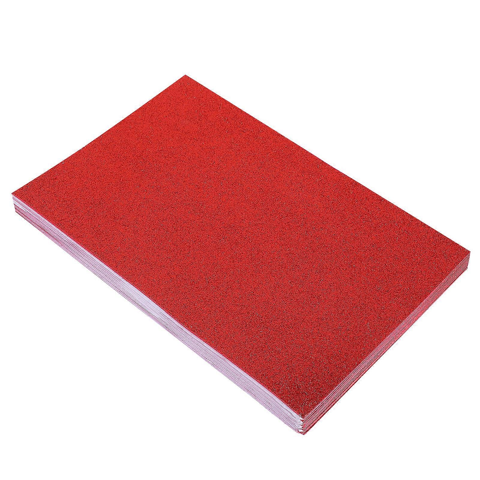 Red Glitter Sponge Paper Sponge for Craft Decoration with 20Pcs Pack