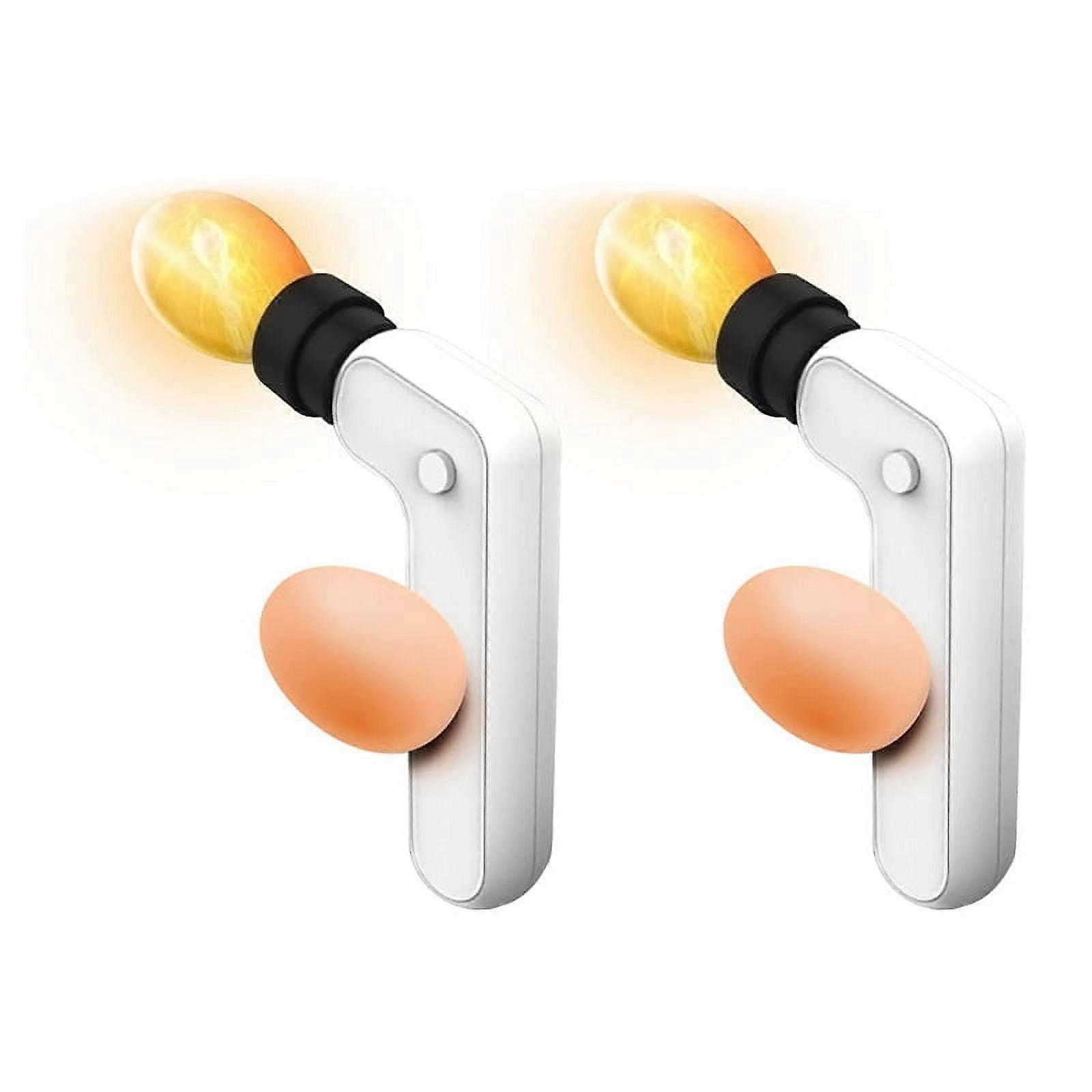 2X Egg Candler Tester Rechargeable Wireless Cool Light Incubator Candling Lamp with Two Soft Fit for All Eggs Type