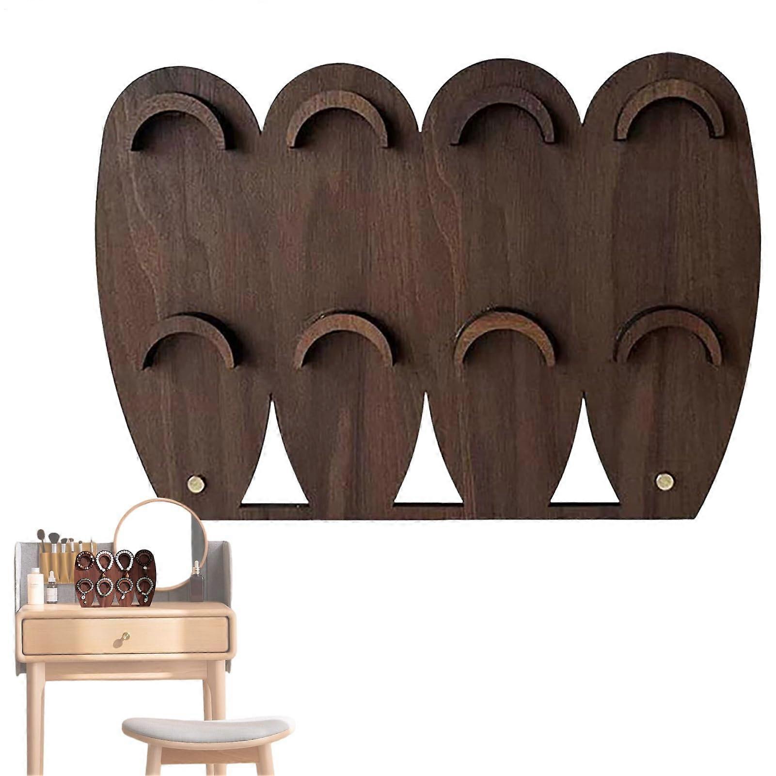 Bracelet Organizer Wooden Display Stand for Bangle Watches, Rustic Storage Rack Desktop Space Saving Home Decor, Large