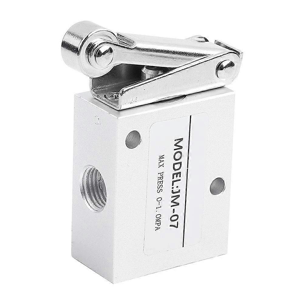 PT 1/4 Thread Roller Mechanical Pneumatic Valve 2 Position 3 Way Control for Larger Valves Cylinders Metal Construction