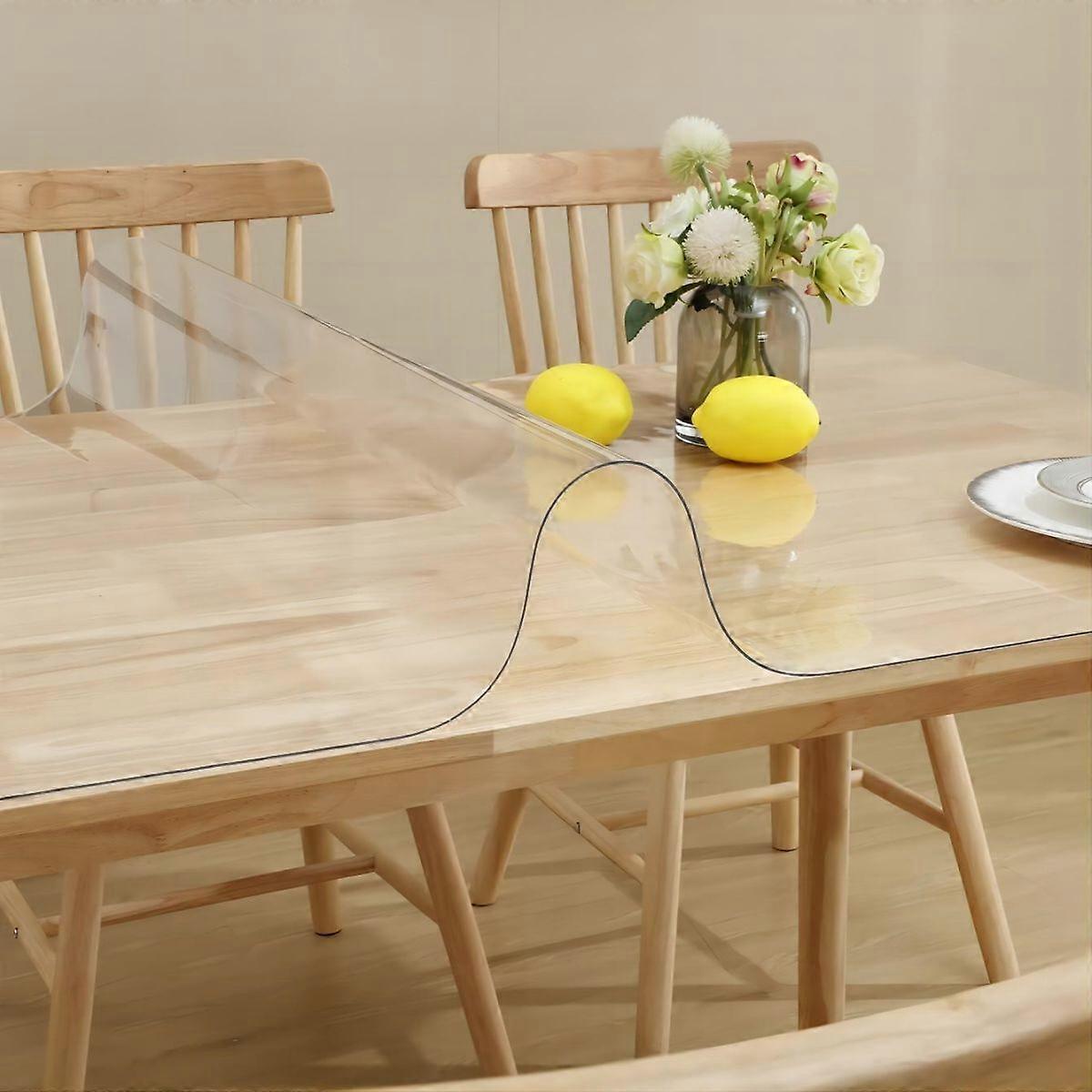 Transparent tablecloth PVC heat-resistant, waterproof, scratch resistant table mat protective1PC
