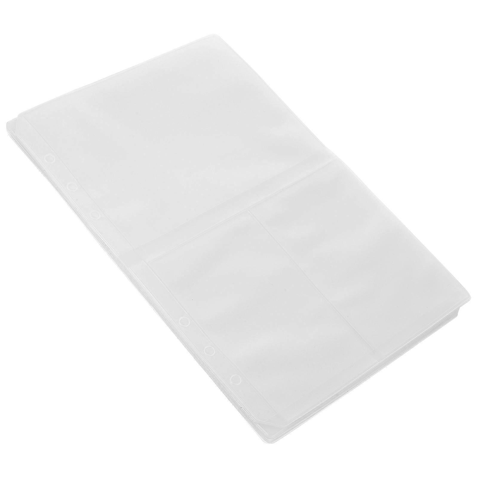 Pvc Transparent Binder Pocket Folders for Loose-Leaf Notebook Accessory Office Travel Home Dust Protection Storage 15Pcs